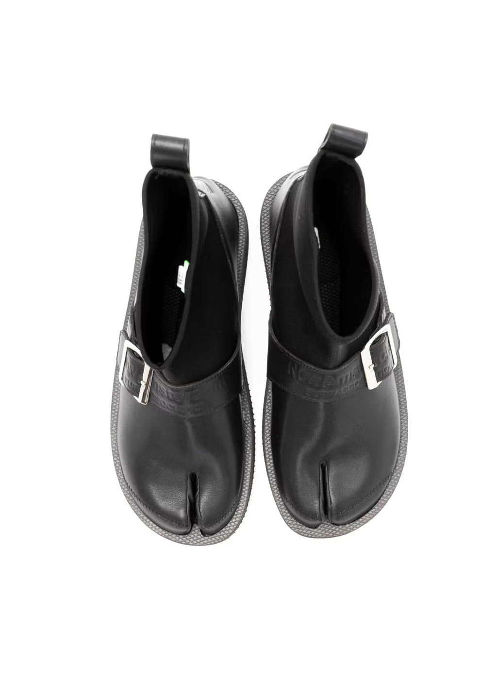 Split-toe Ankle Boot with Buckle - Black