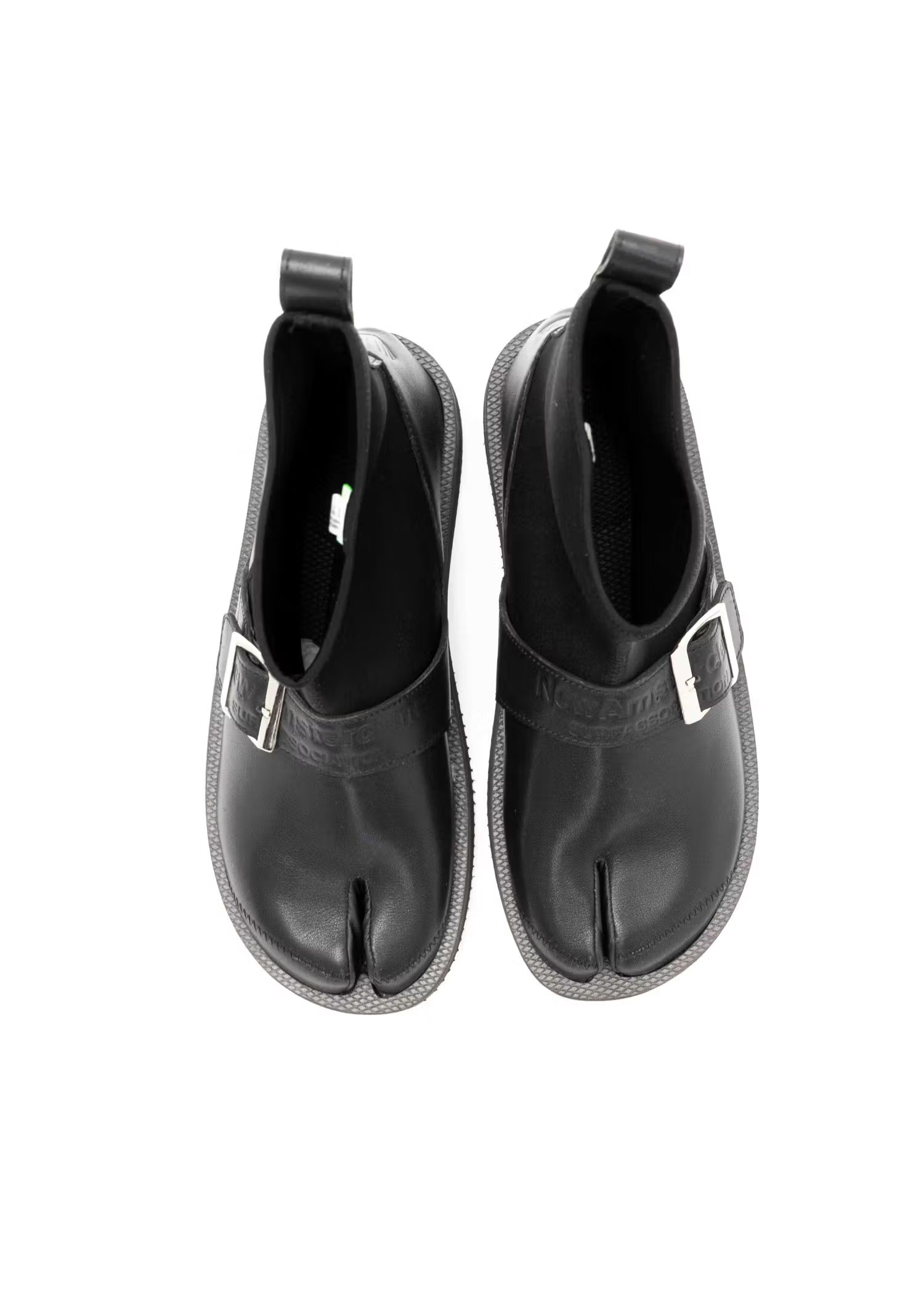 Split-toe Ankle Boot with Buckle - Black