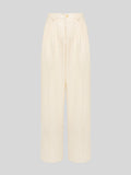 Linen blend wide leg trousers