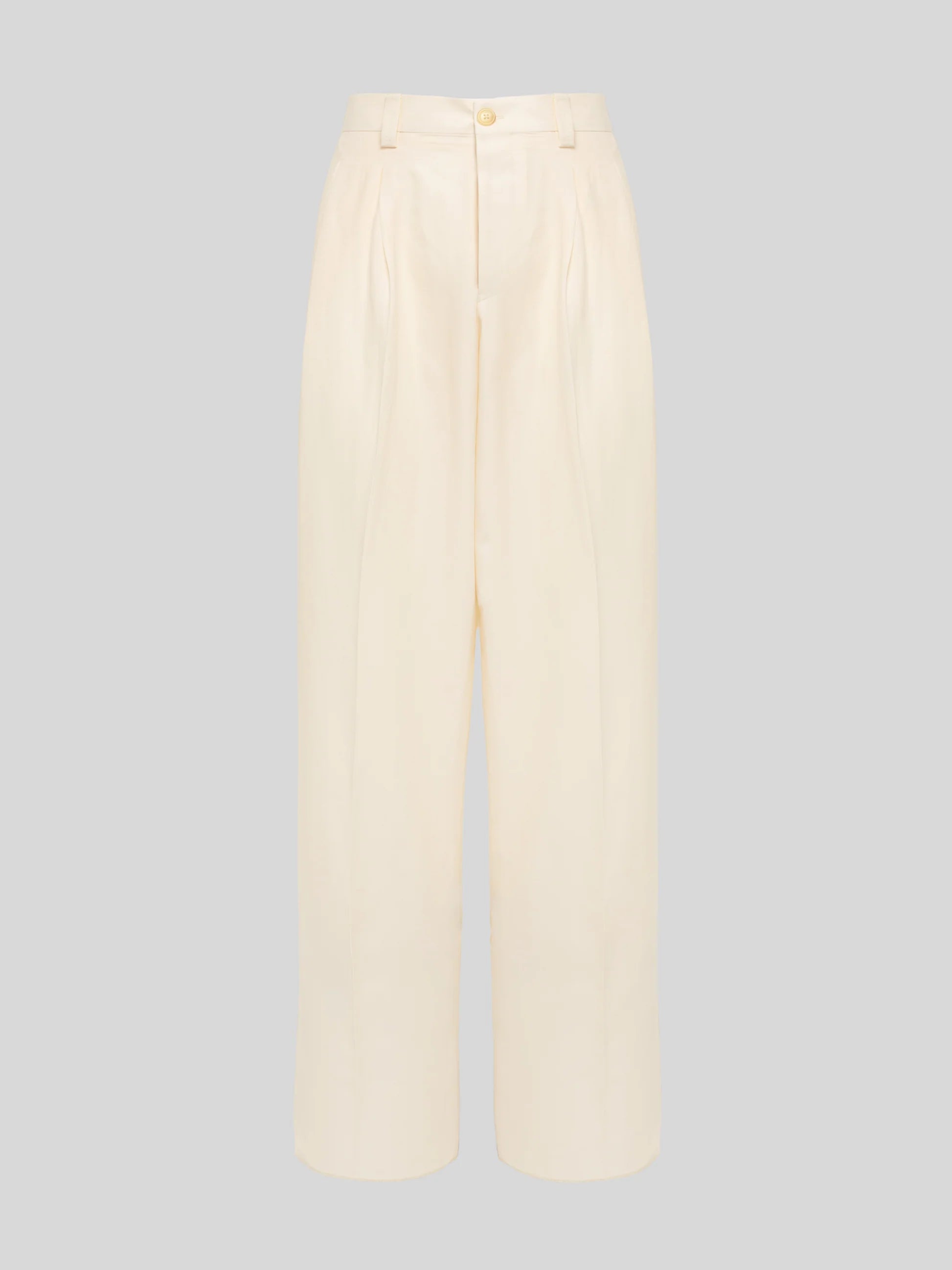 Linen blend wide leg trousers