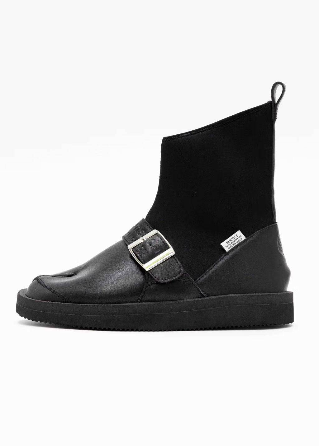 Split-toe Ankle Boot with Buckle - Black
