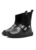 Split-toe Ankle Boot with Buckle - Black