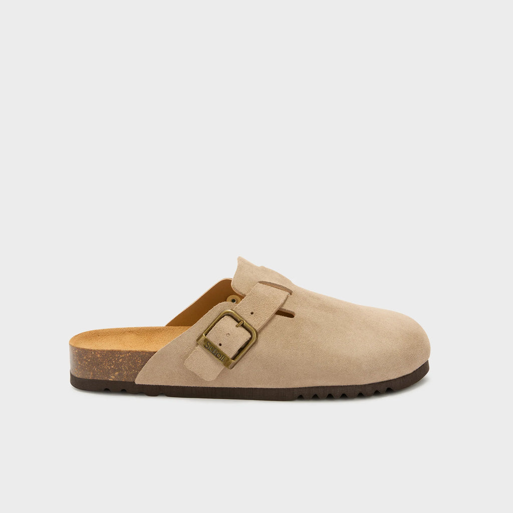 Suede clogs - Beige