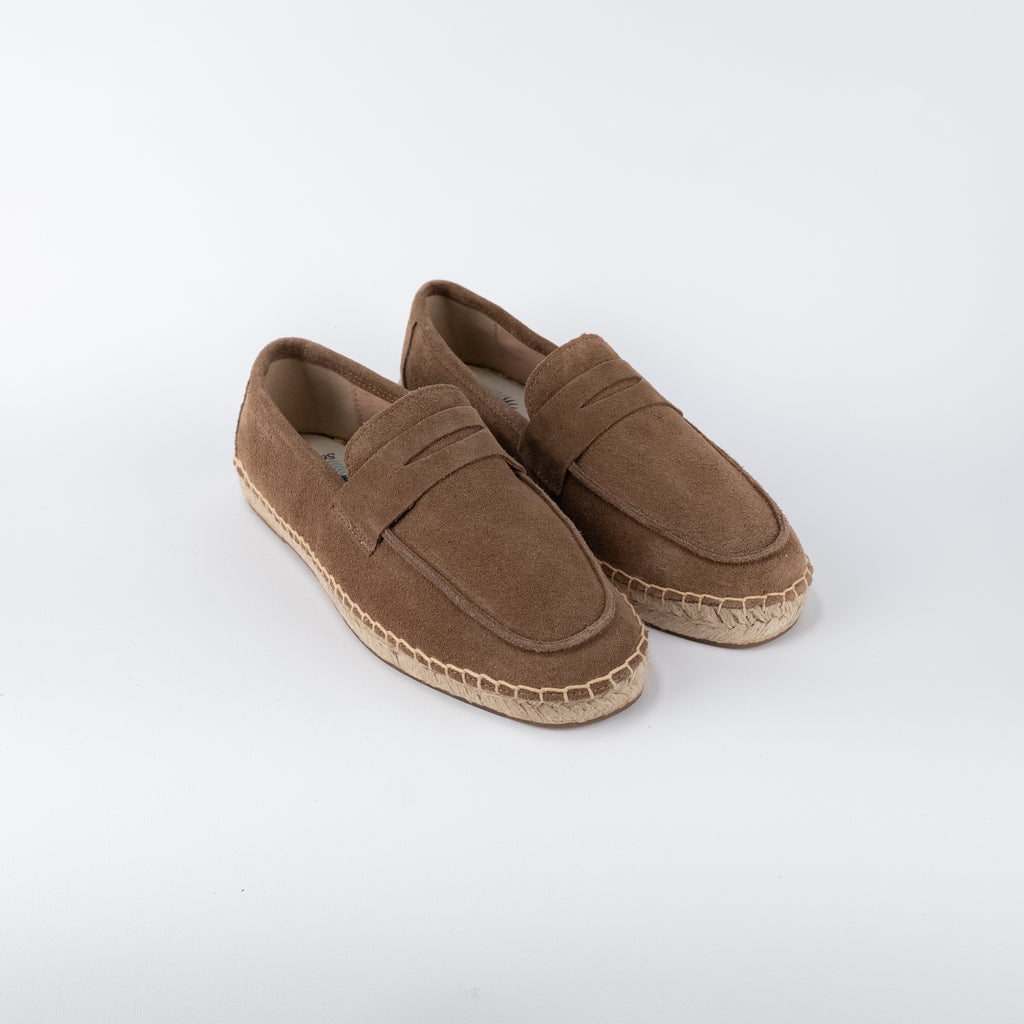 Mocassino penny loafer in pelle scamosciata