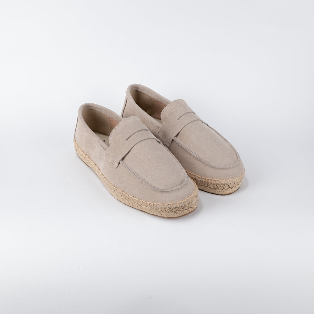 Mocassino penny loafer in pelle scamosciata