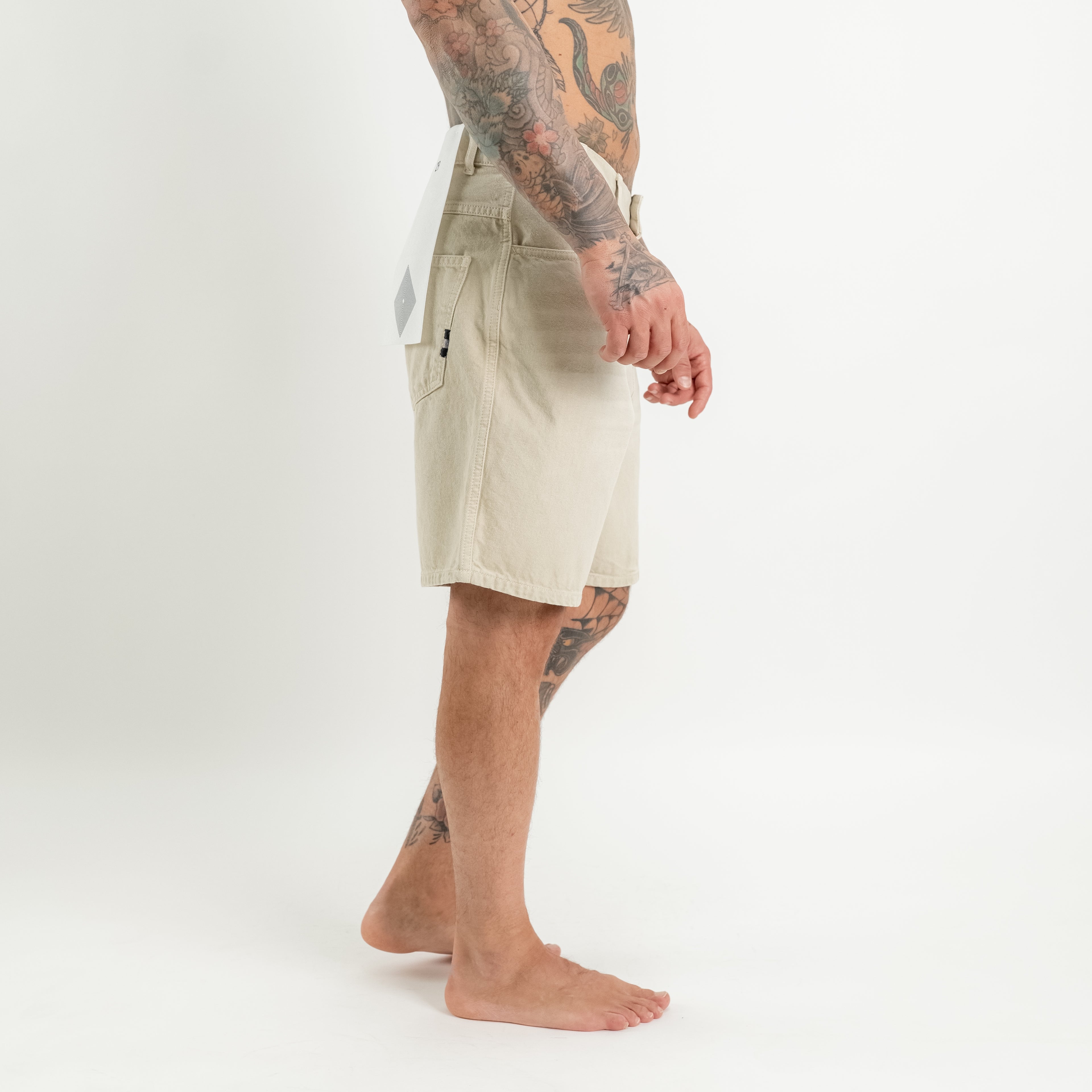 Bermuda denim lavaggio beige