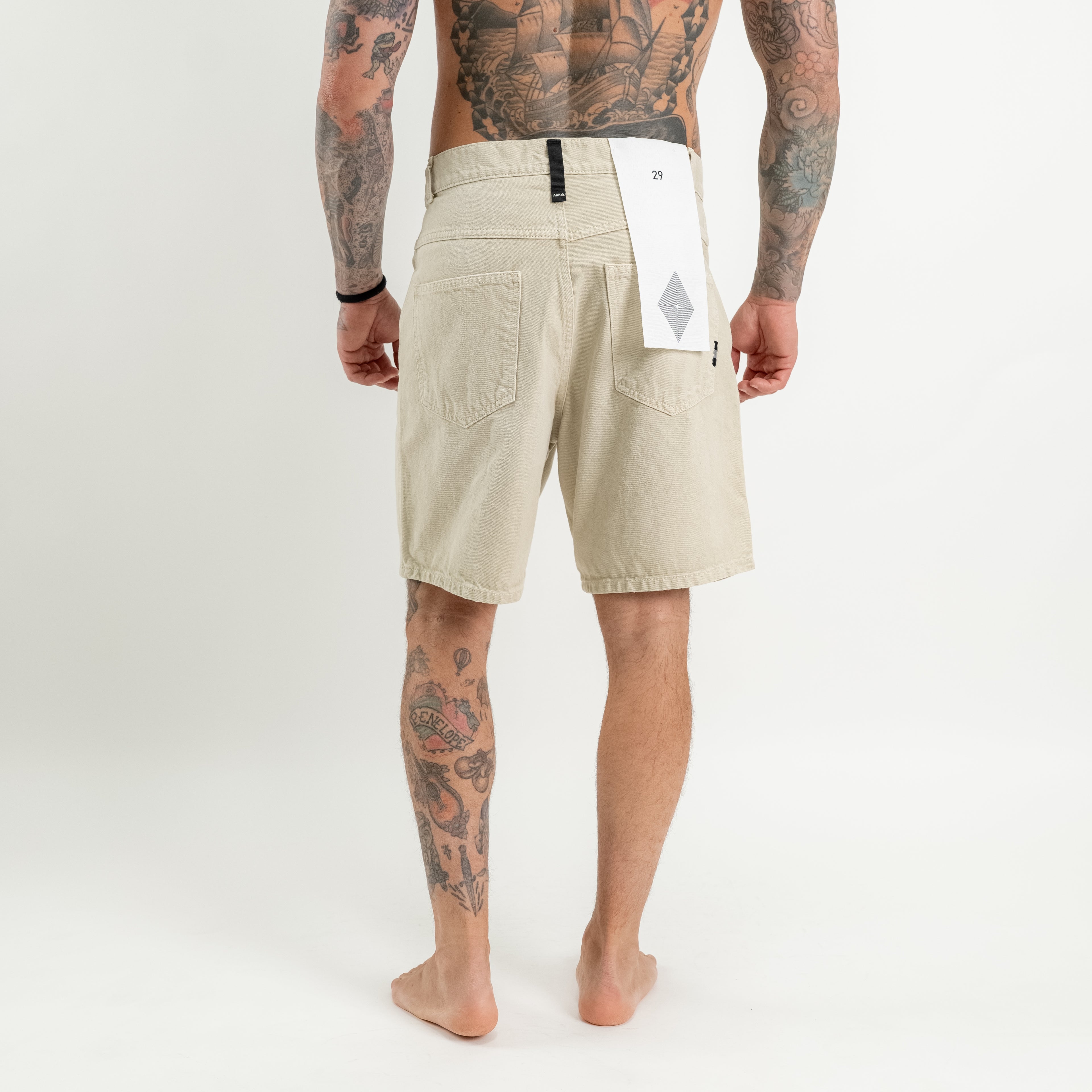 Bermuda denim lavaggio beige