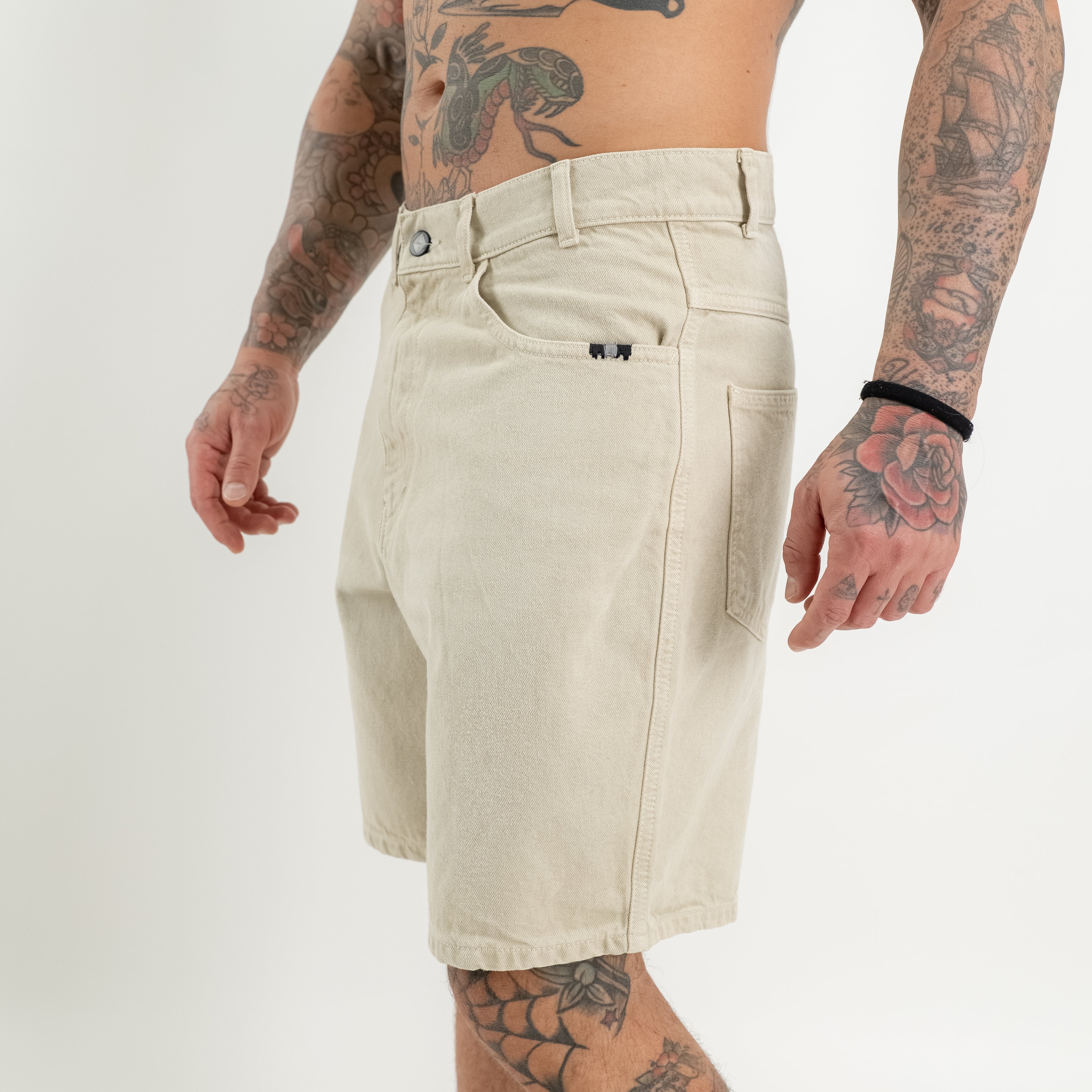 Bermuda denim lavaggio beige