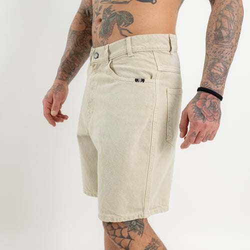 Bermuda denim lavaggio beige