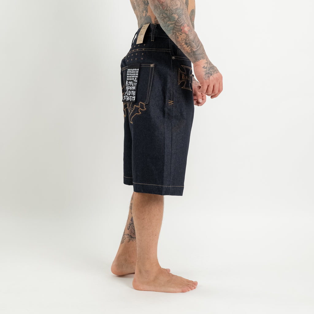 Raw denim Bermuda wide leg