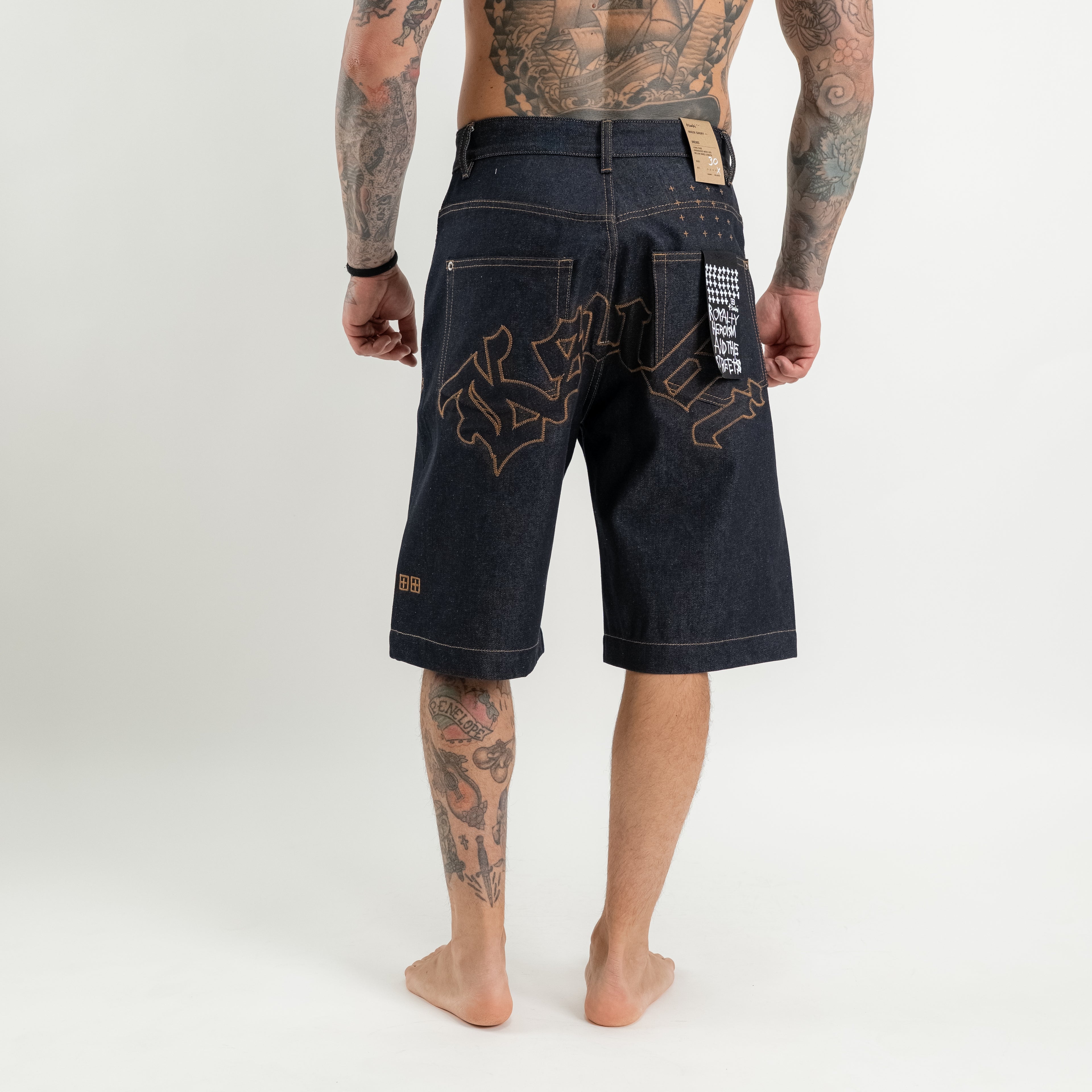 Raw denim Bermuda wide leg