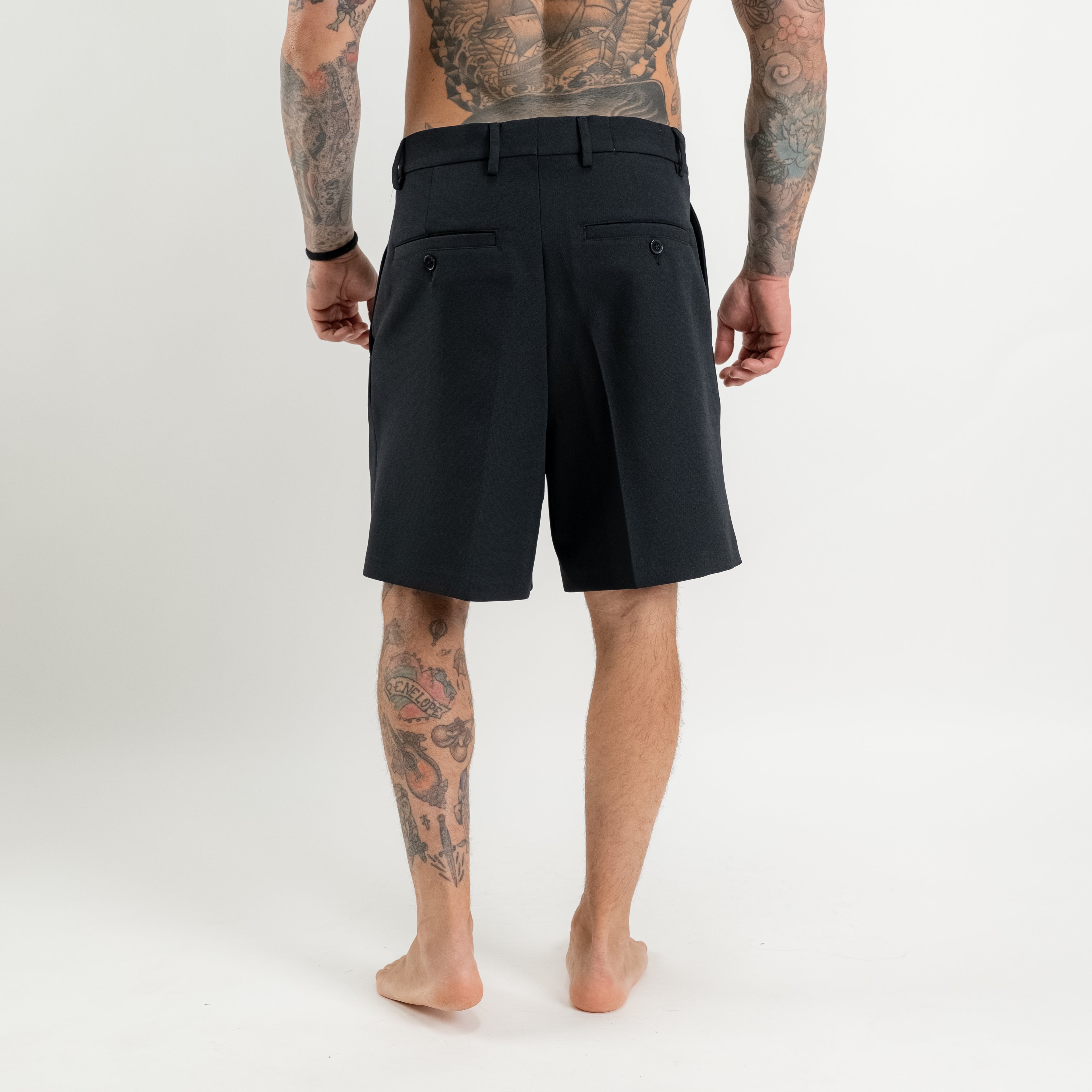 Bermuda Sartoriale doppia pinces in crepe di cotone