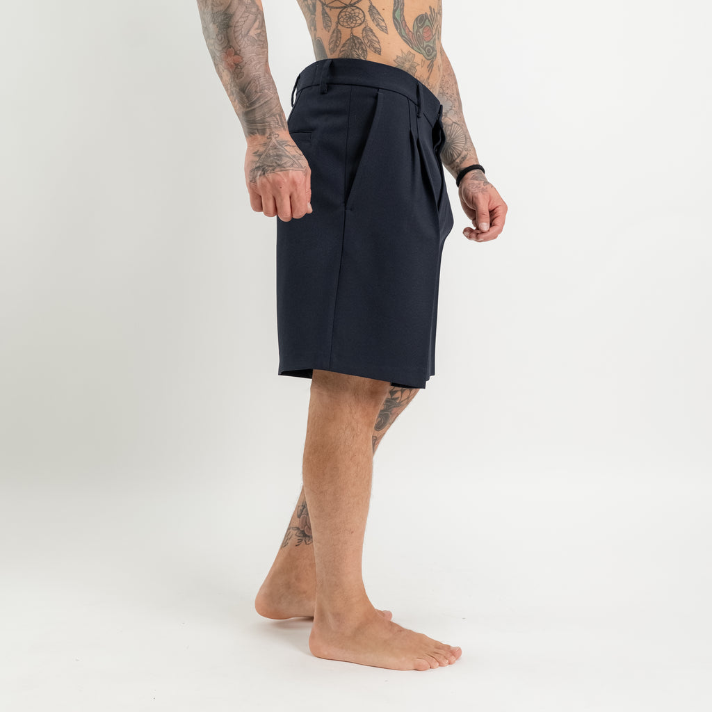 Bermuda Sartoriale doppia pences in crepe di cotone
