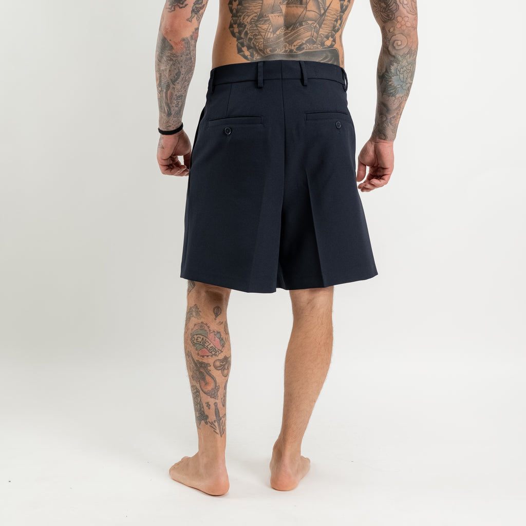 Bermuda Sartoriale doppia pences in crepe di cotone