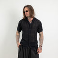Maglia-Camicia traforata in misto lino
