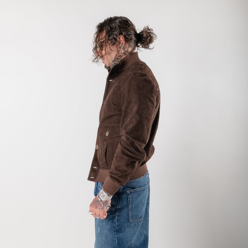 Bomber in pelle scamosciata