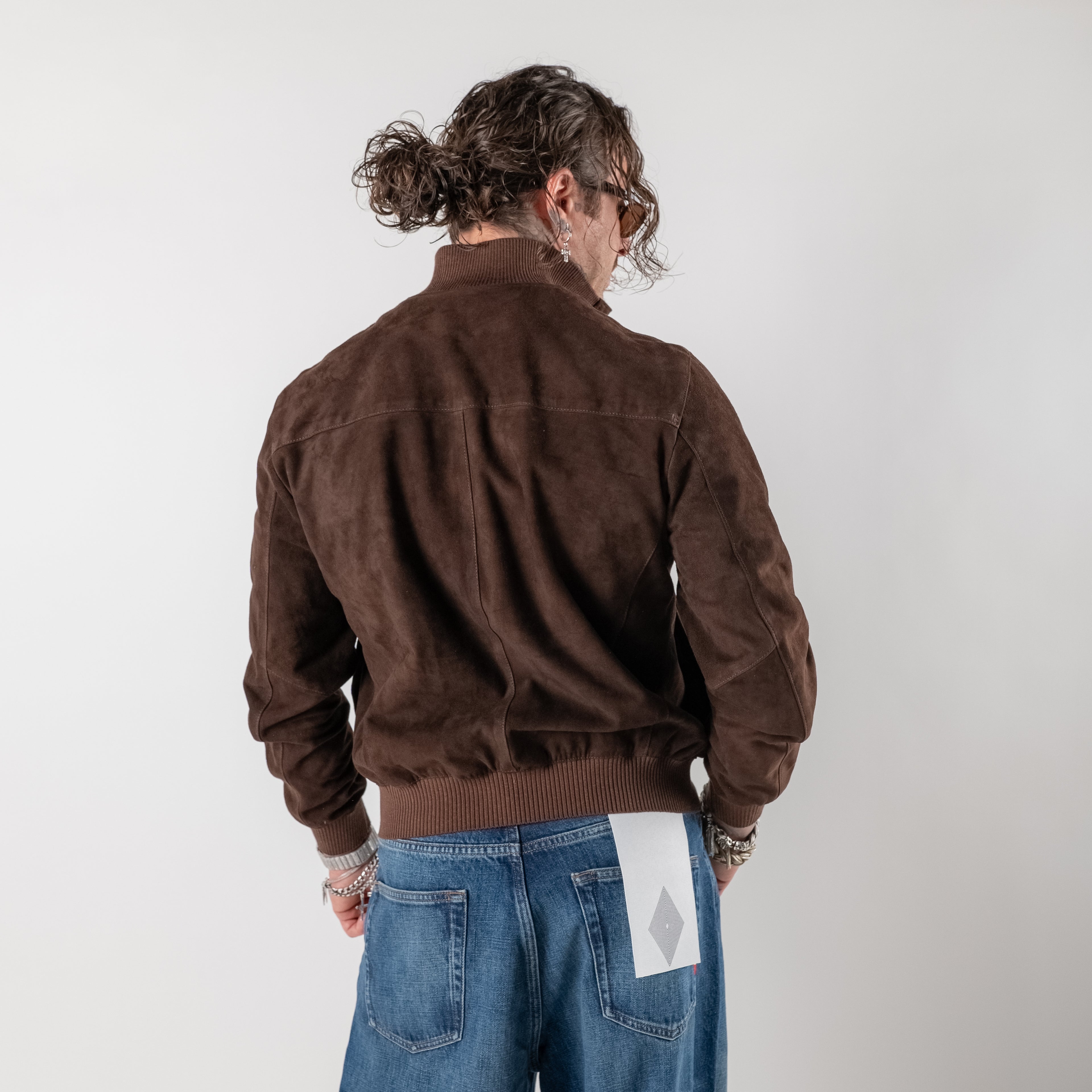 Bomber in pelle scamosciata