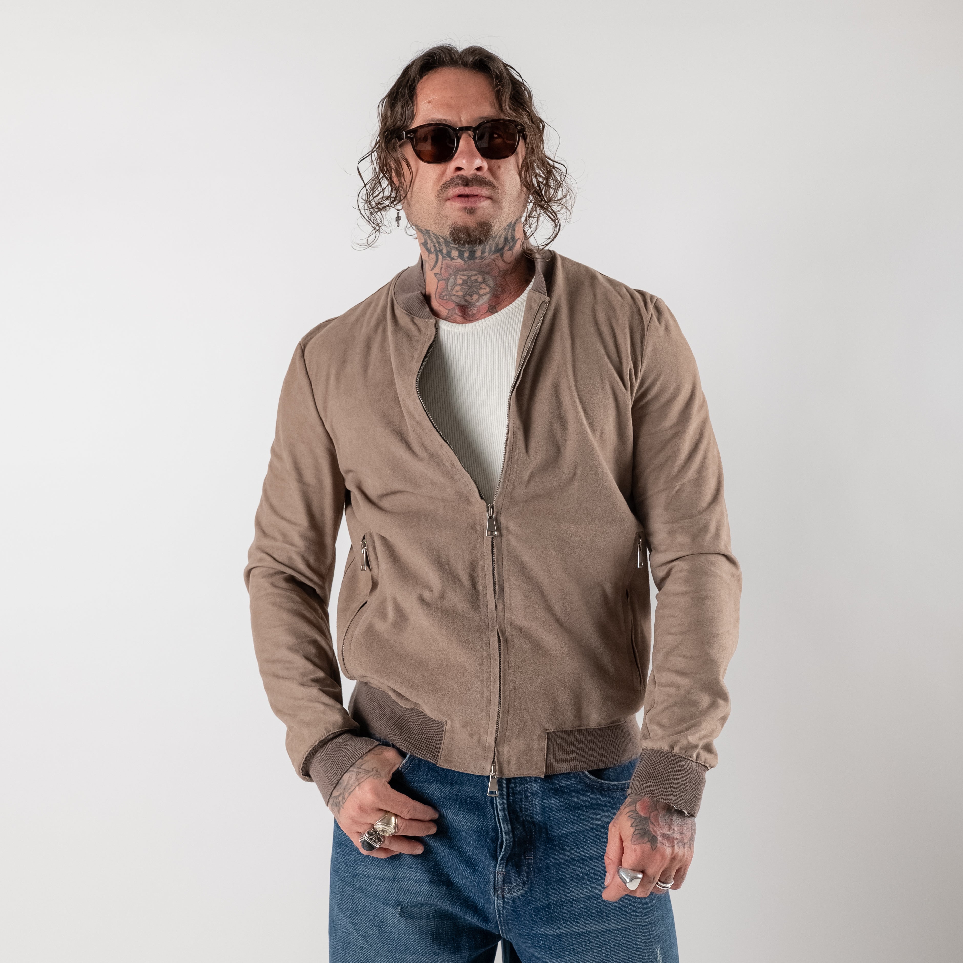 Suede College with zip