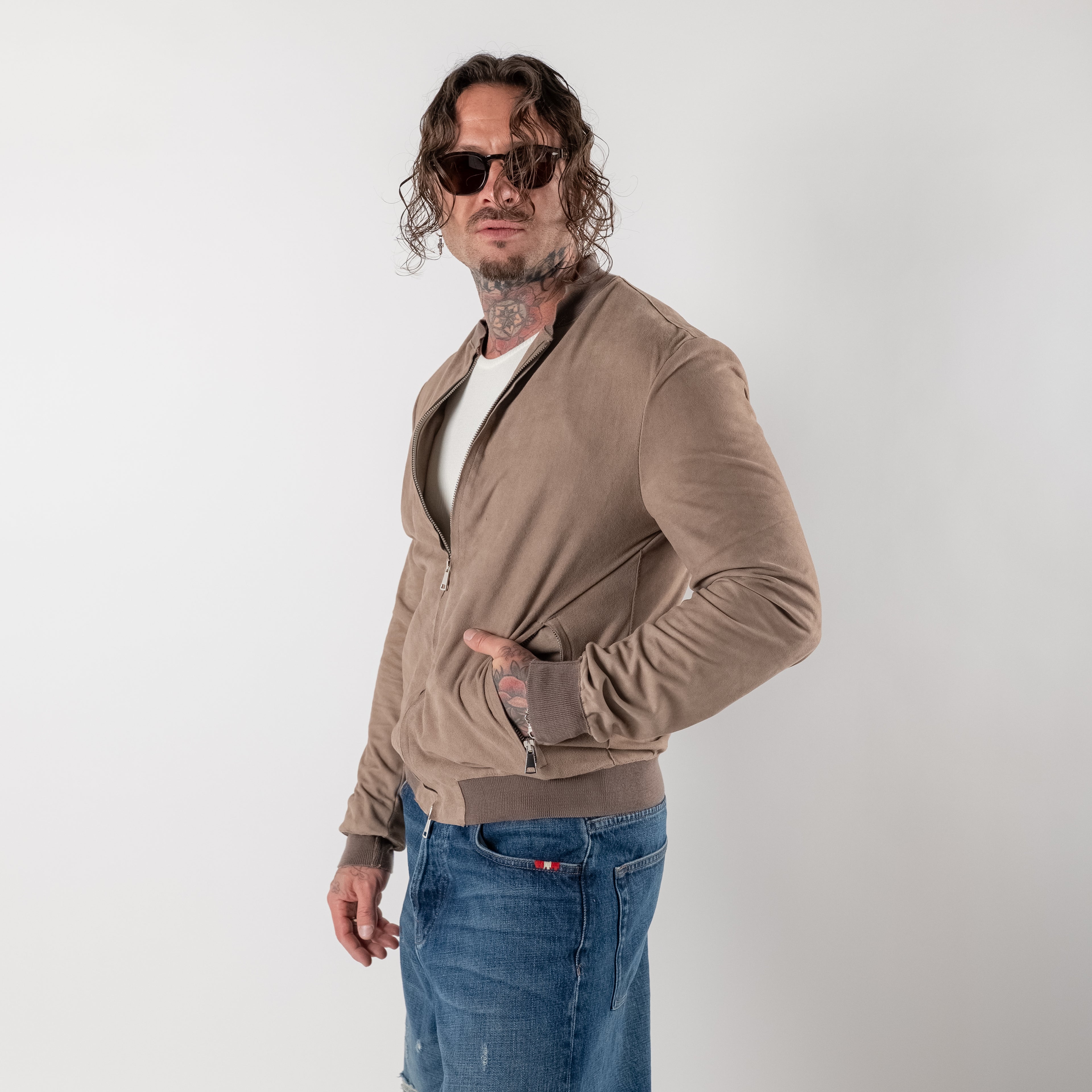 Suede College with zip