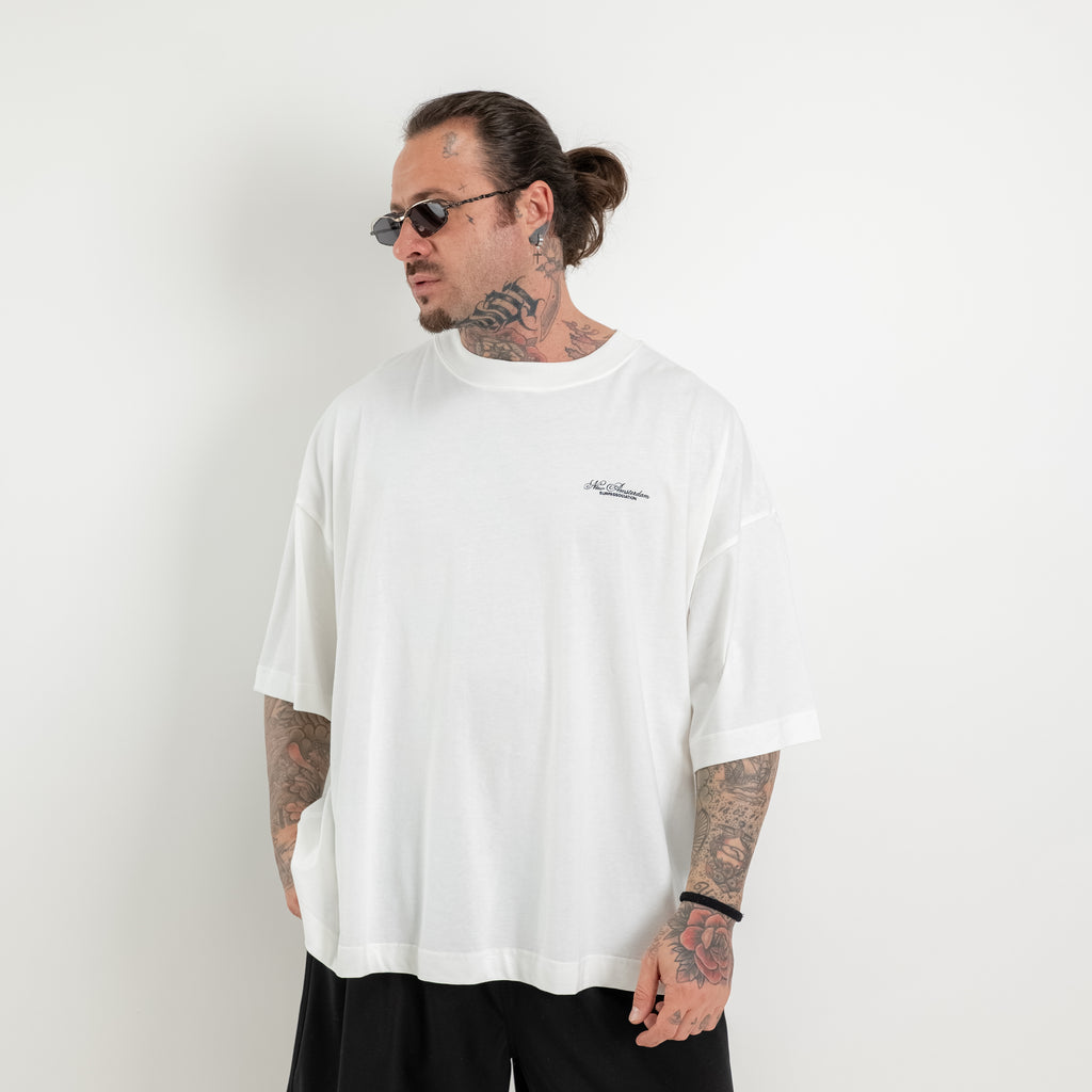 Washed T-shirt with large logo