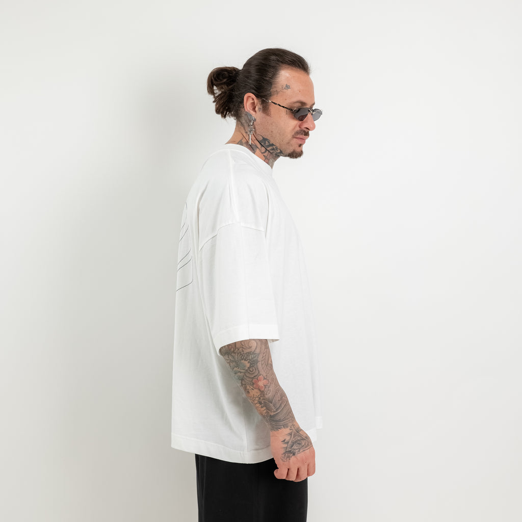 Washed T-shirt with large logo