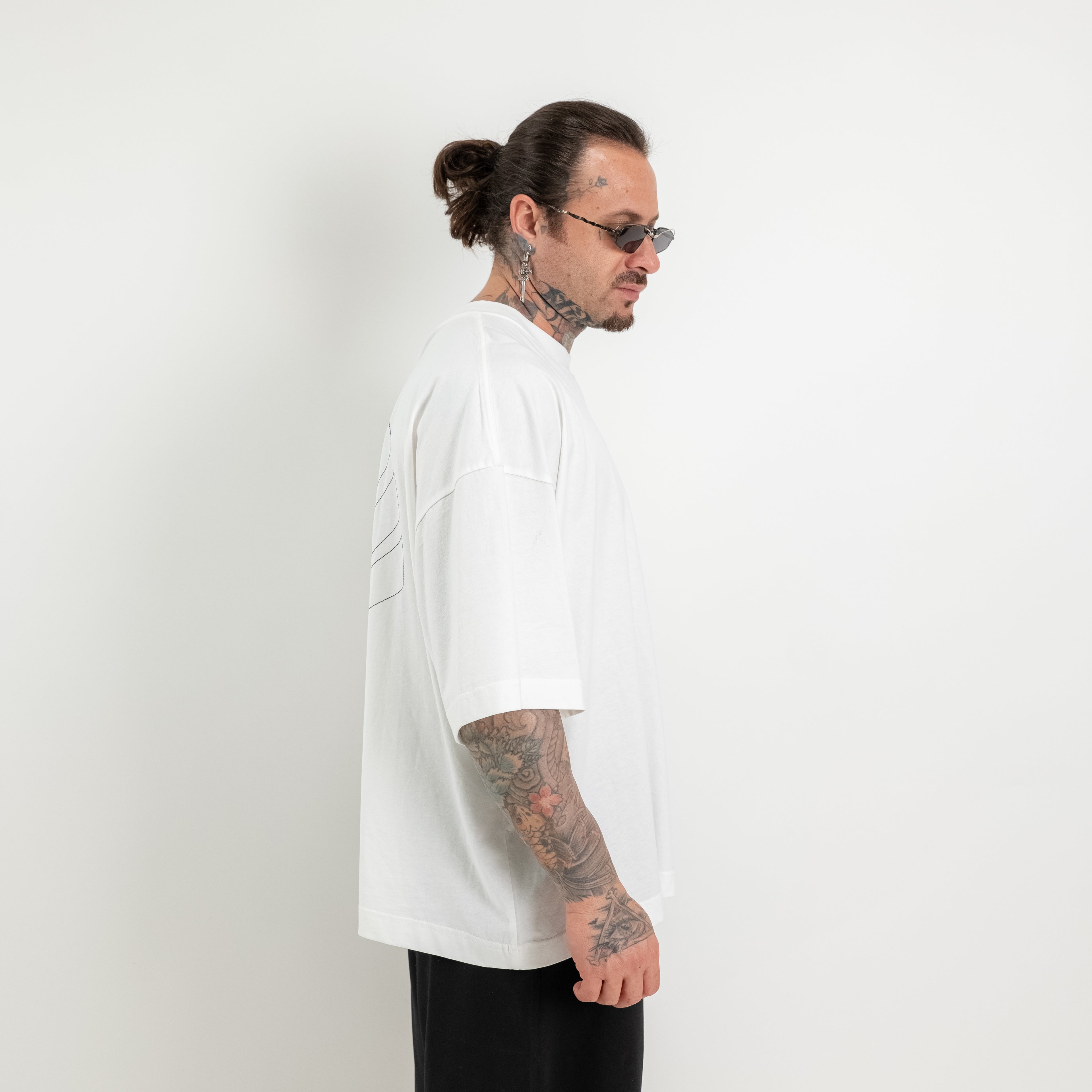 Washed T-shirt with large logo