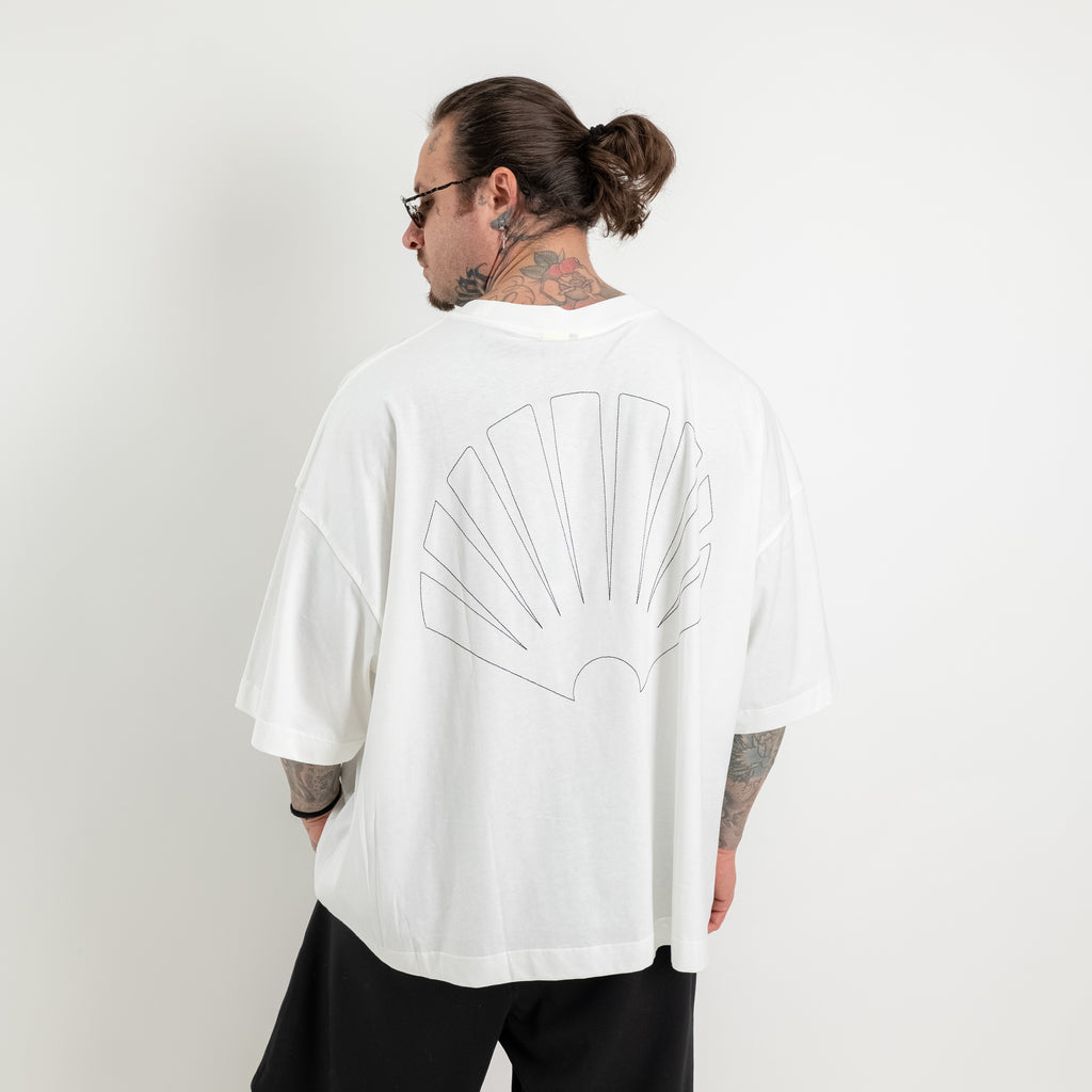 Washed T-shirt with large logo