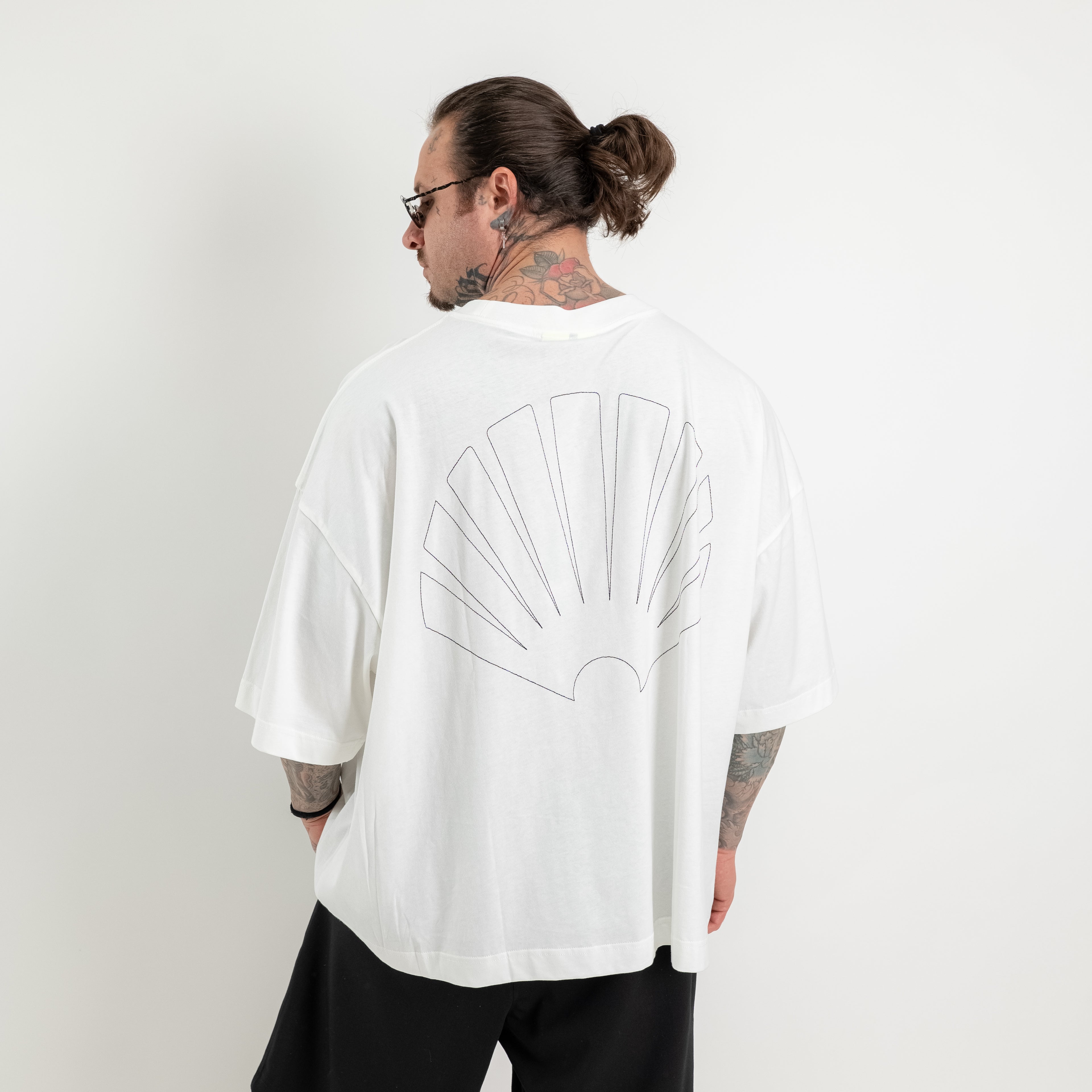 Washed T-shirt with large logo