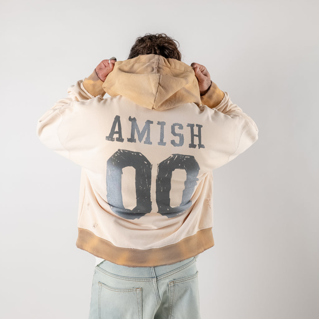 Distressed varsity sweatshirt