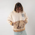 Distressed varsity sweatshirt