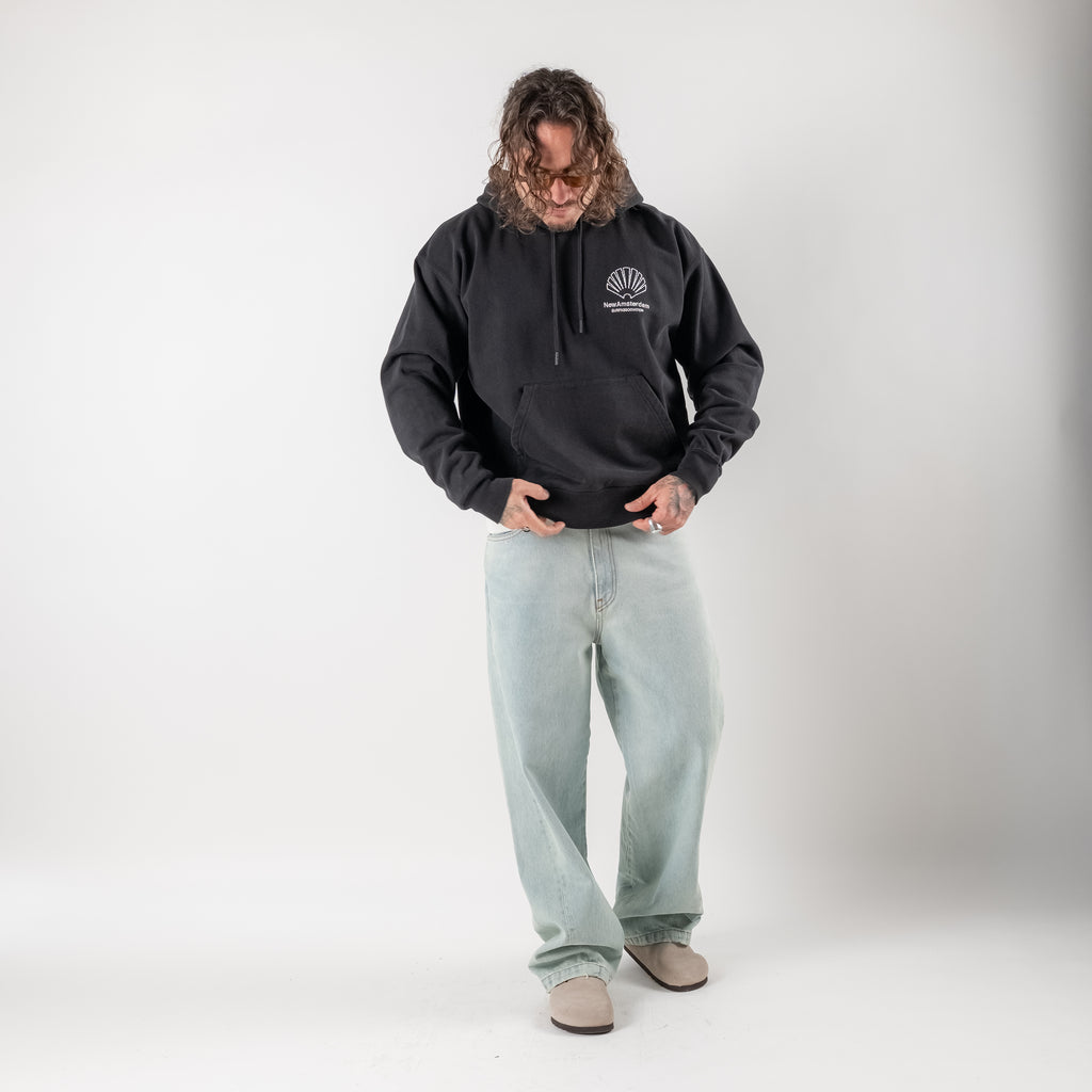 Hooded sweatshirt with shell logo
