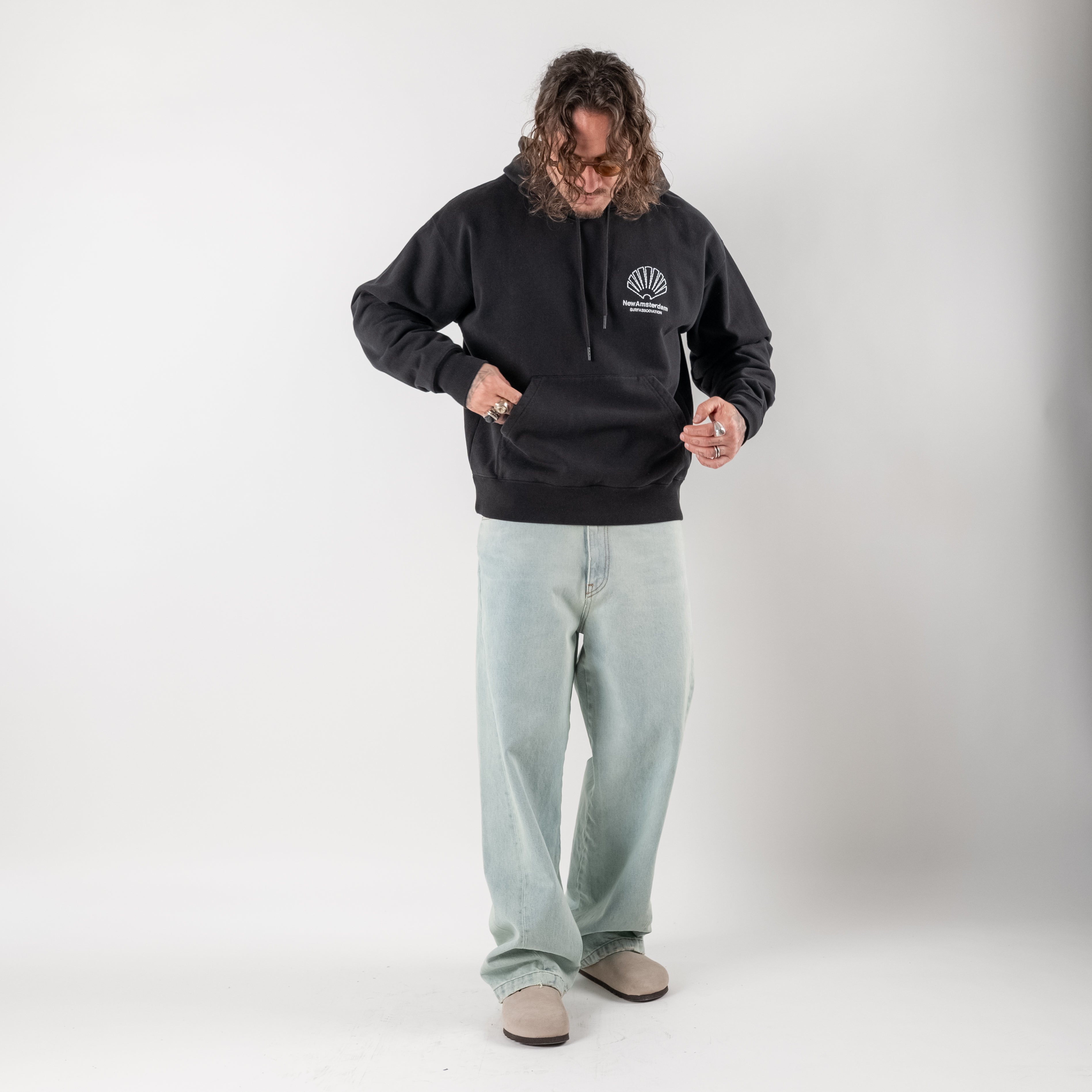 Hooded sweatshirt with shell logo