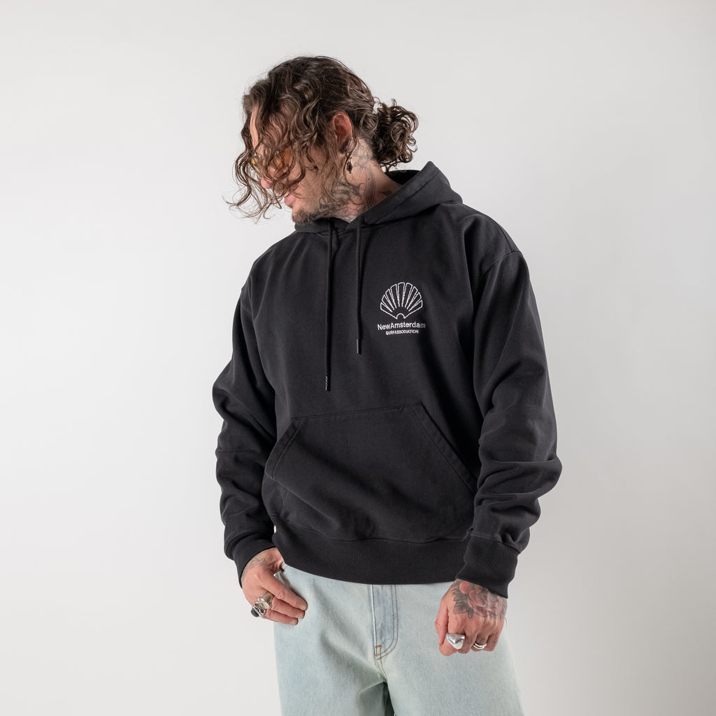 Hooded sweatshirt with shell logo