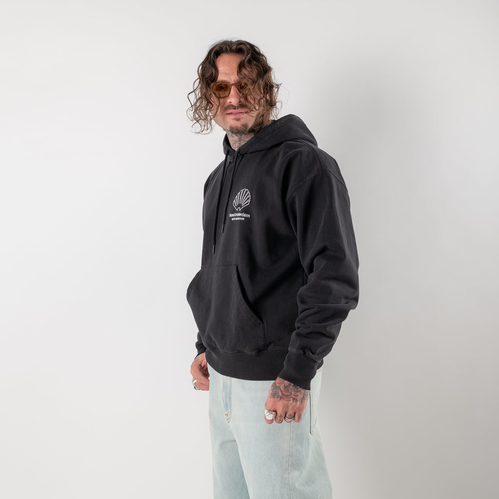 Hooded sweatshirt with shell logo