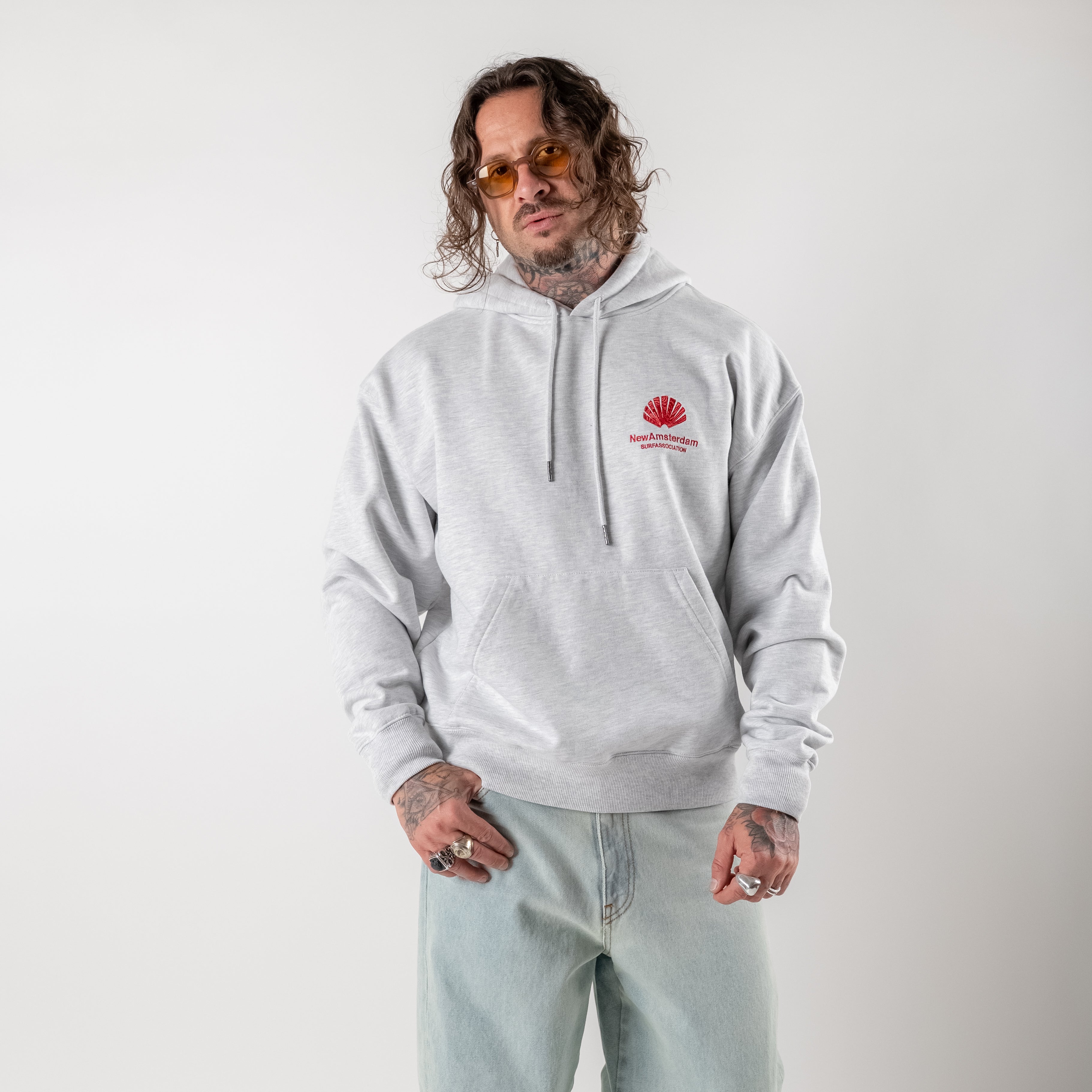 Hooded sweatshirt with shell logo