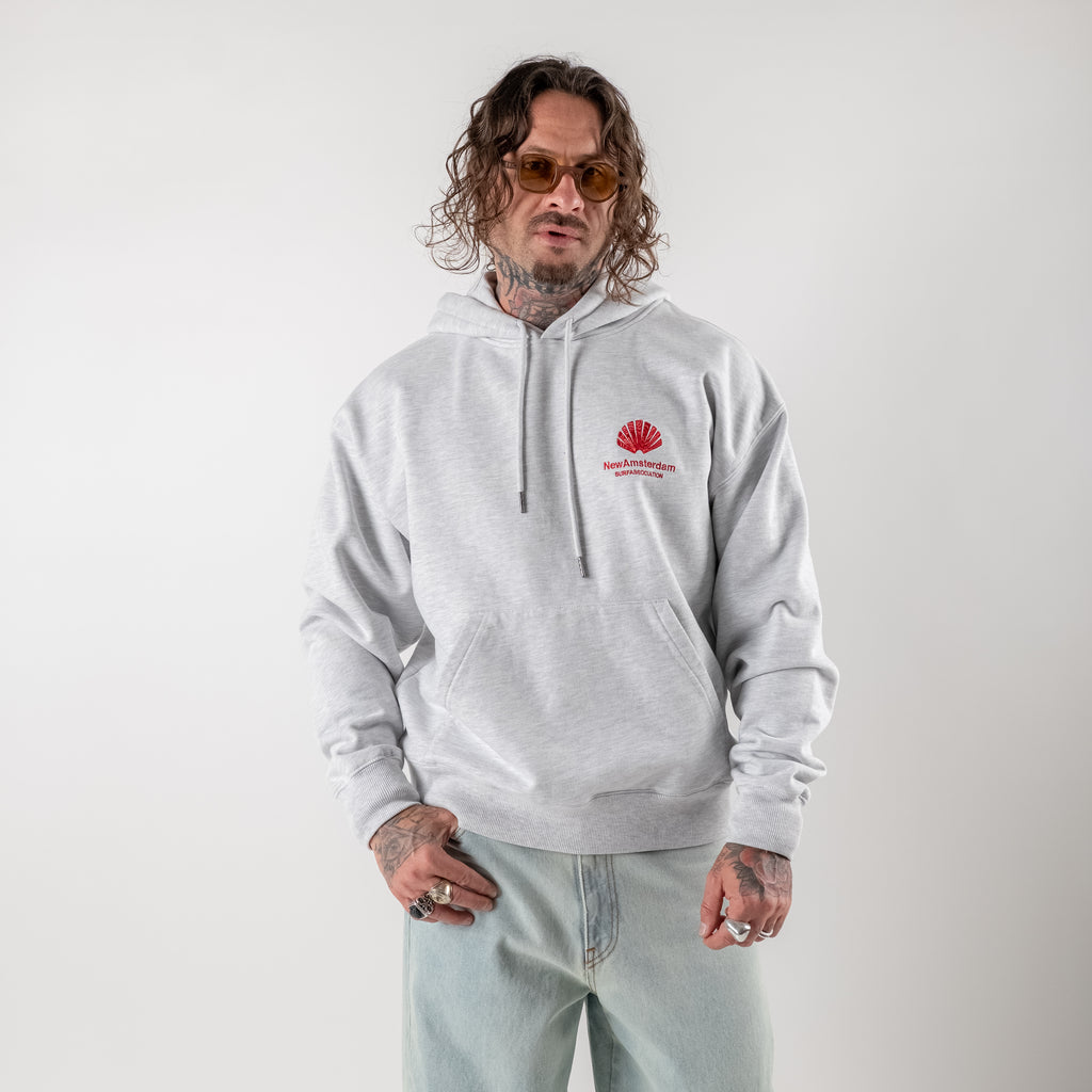 Hooded sweatshirt with shell logo
