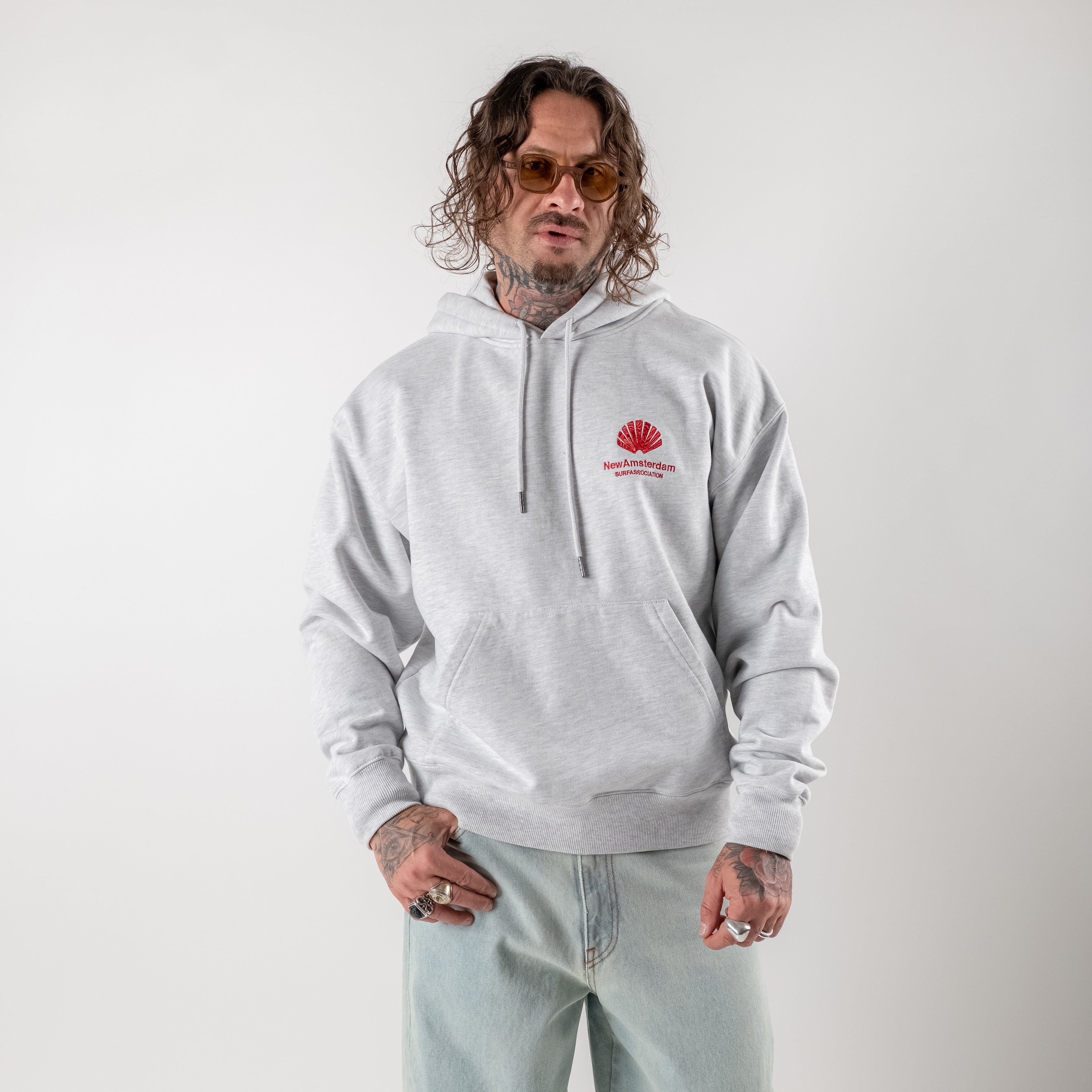 Hooded sweatshirt with shell logo