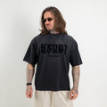 T-shirt logo black fade stampa velluto