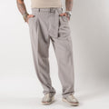 Wool blend trousers with pleats and waistband