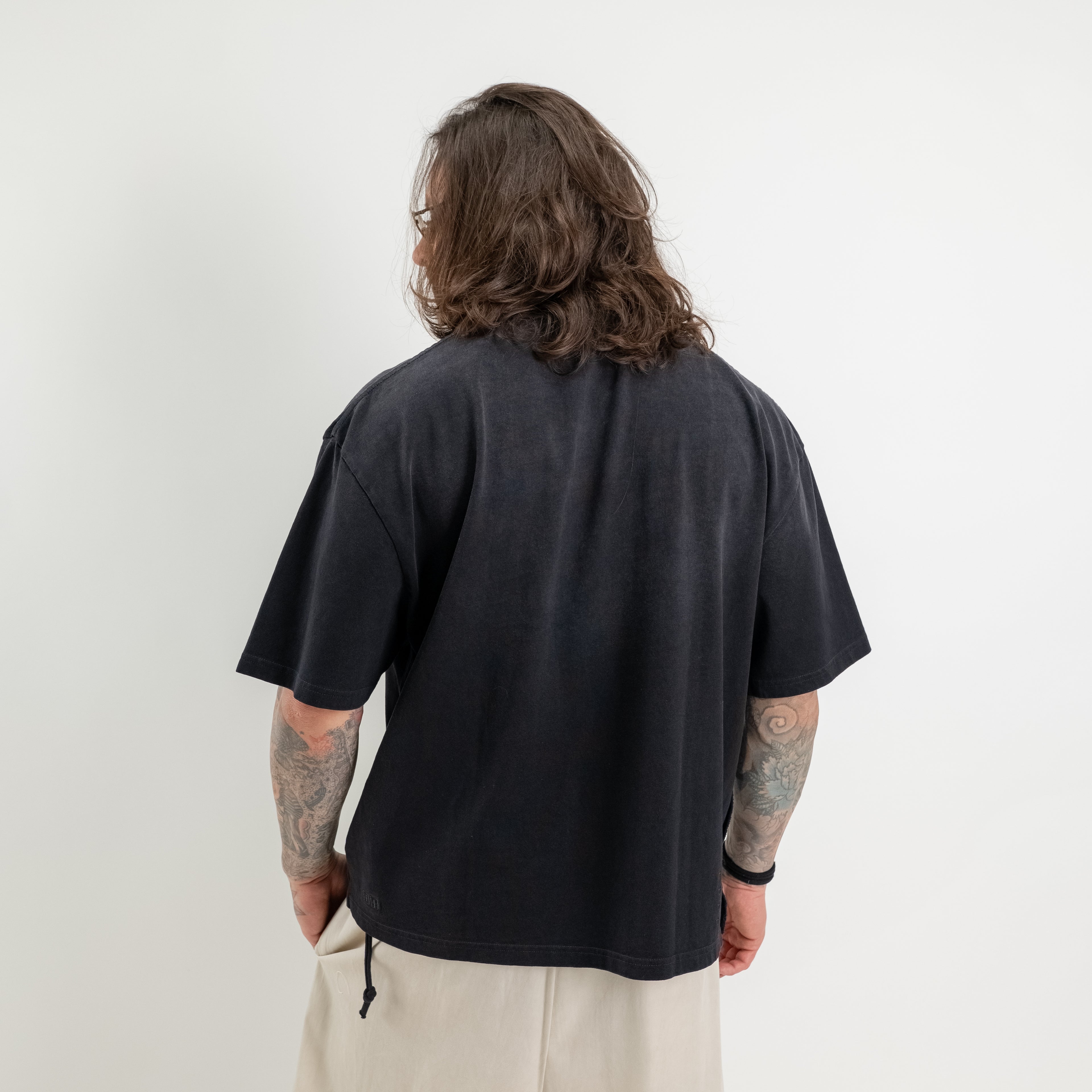 T-shirt logo black fade stampa velluto