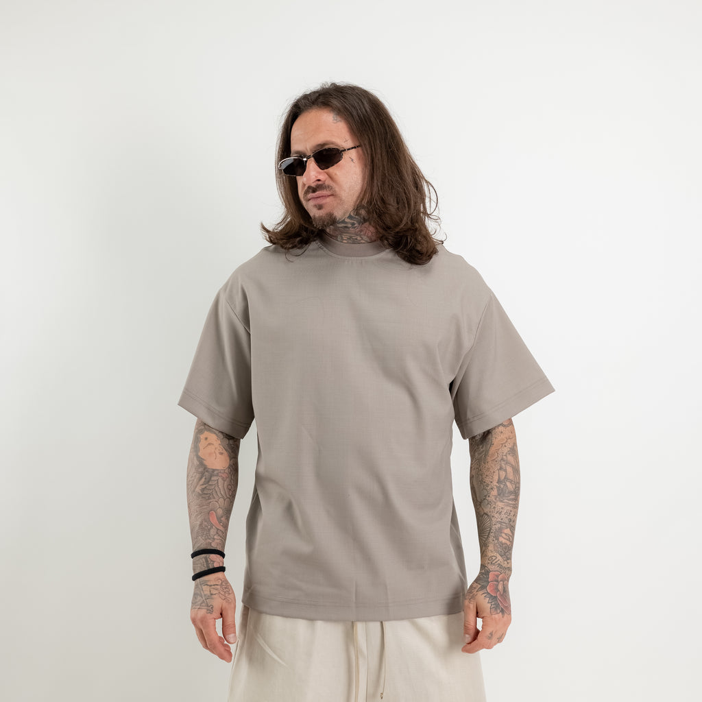 T-Shirt fresco lana con nastri retro