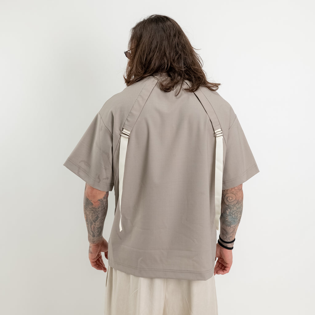 T-Shirt fresco lana con nastri retro
