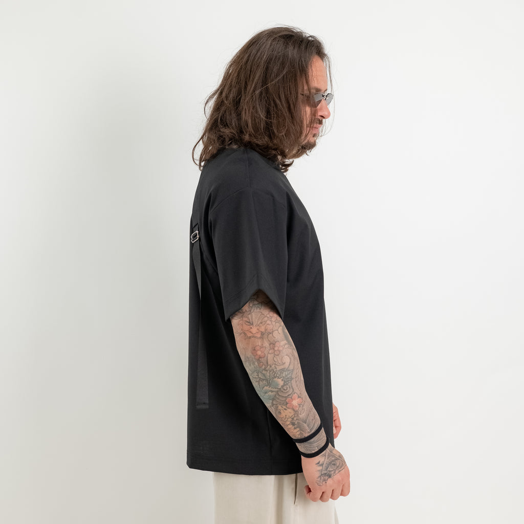 T-Shirt fresco lana con nastri retro