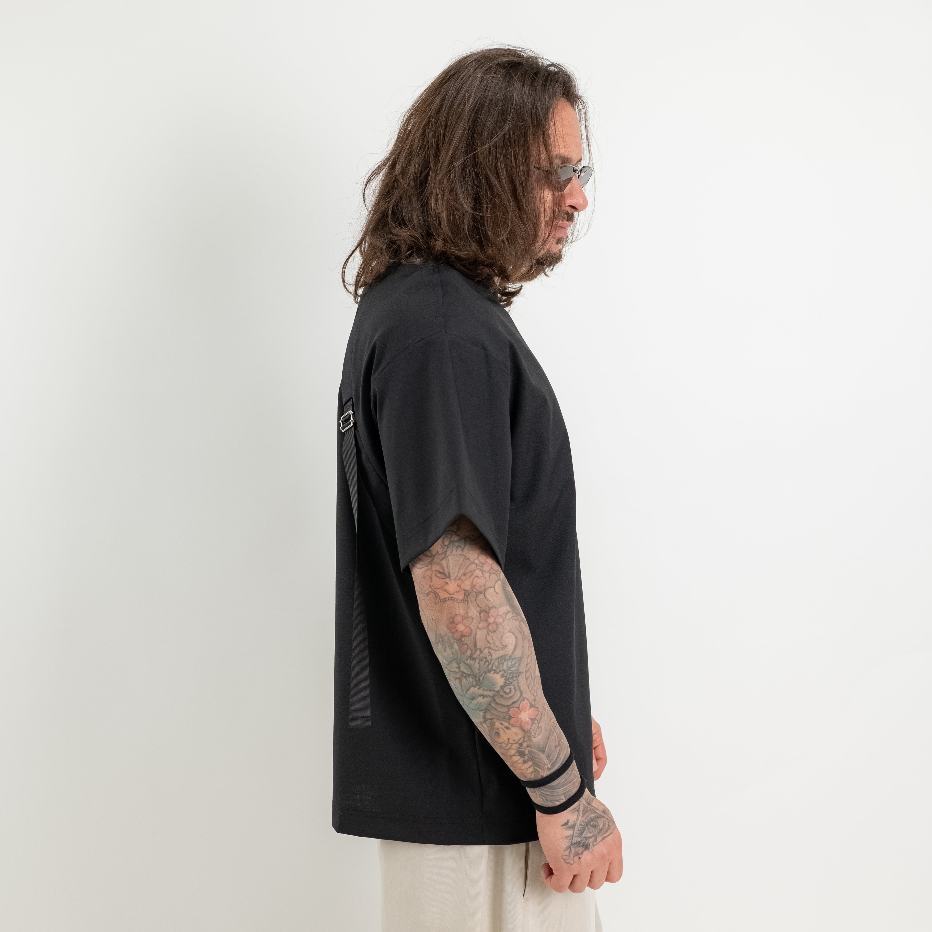 T-Shirt fresco lana con nastri retro