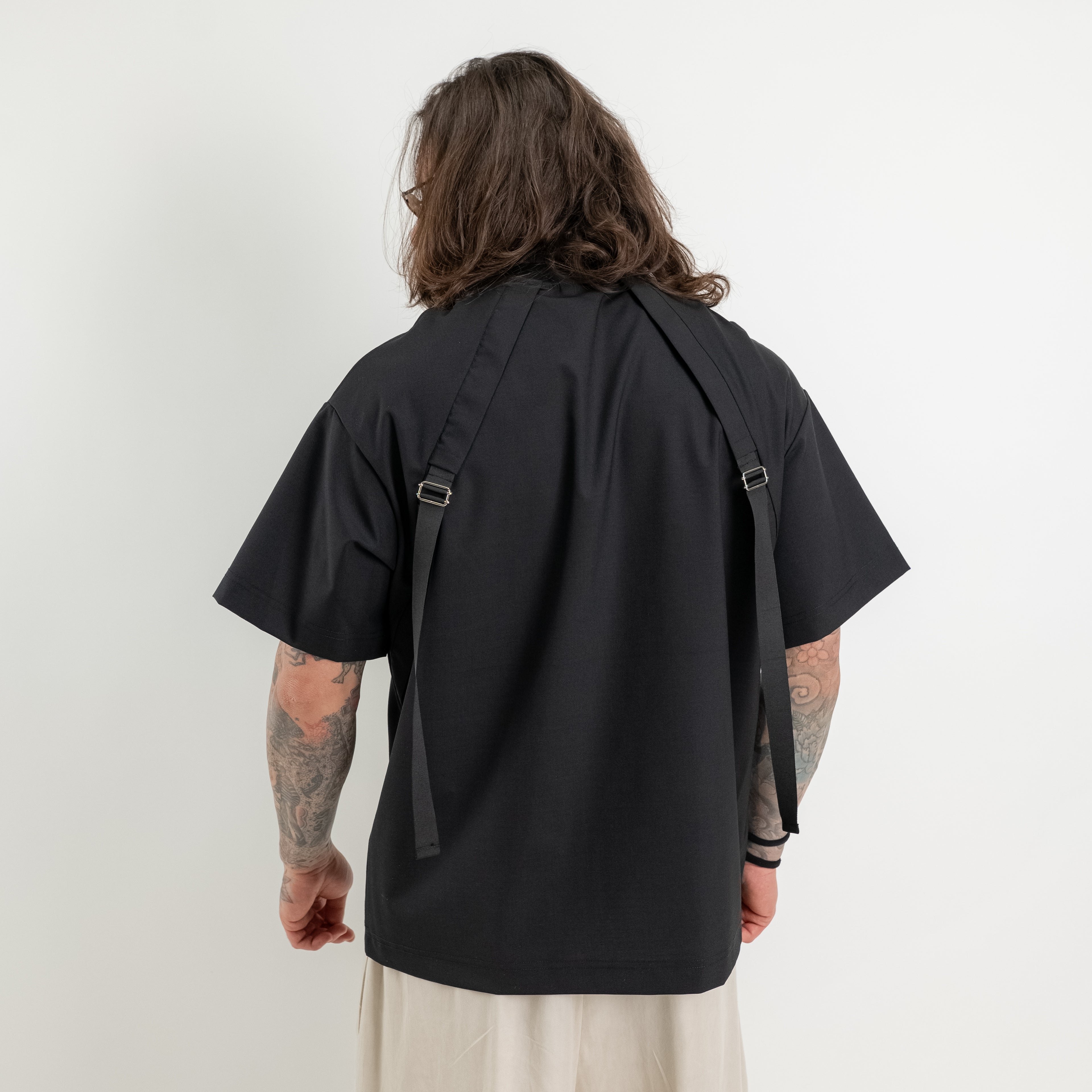 T-Shirt fresco lana con nastri retro