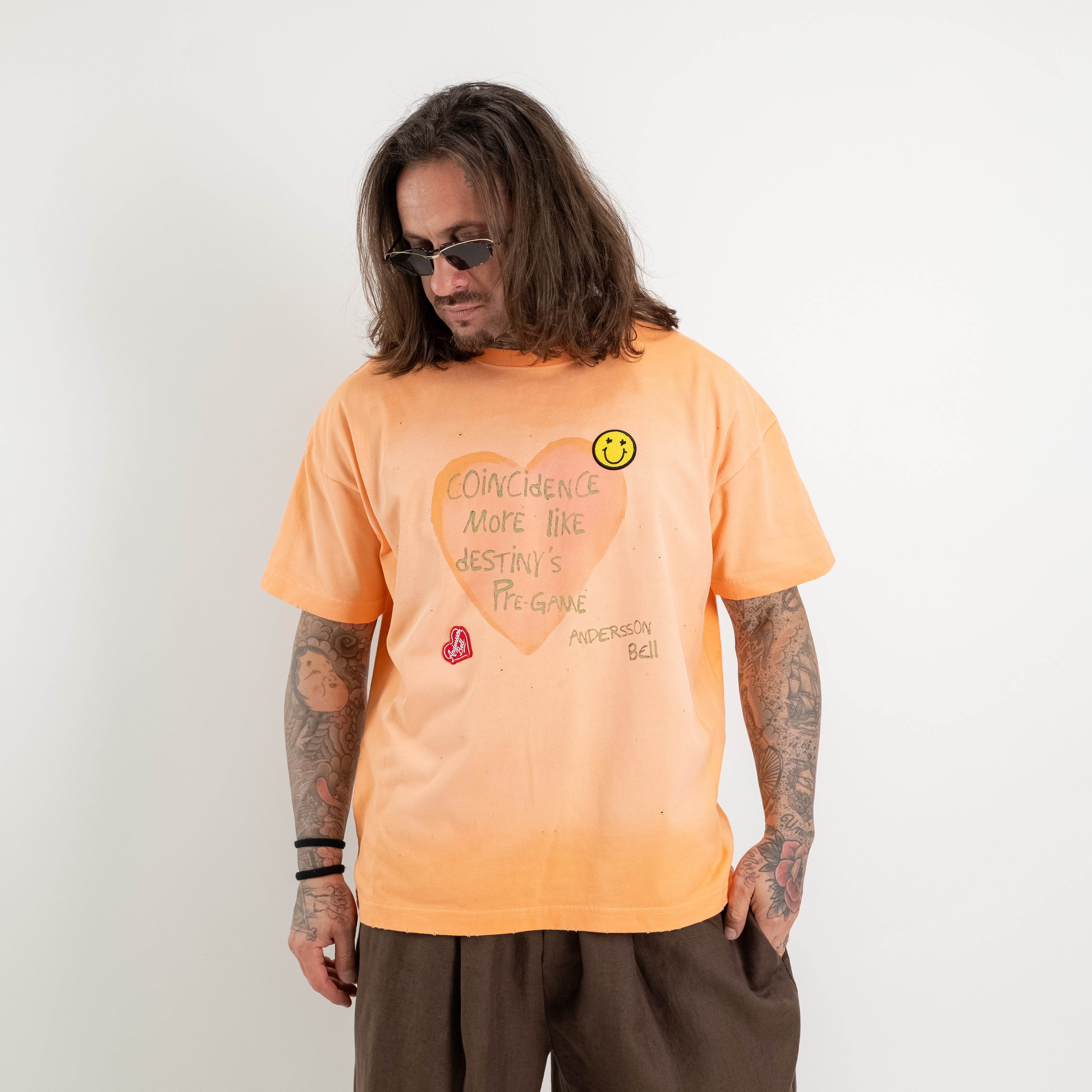 Spray-washed heart t-shirt