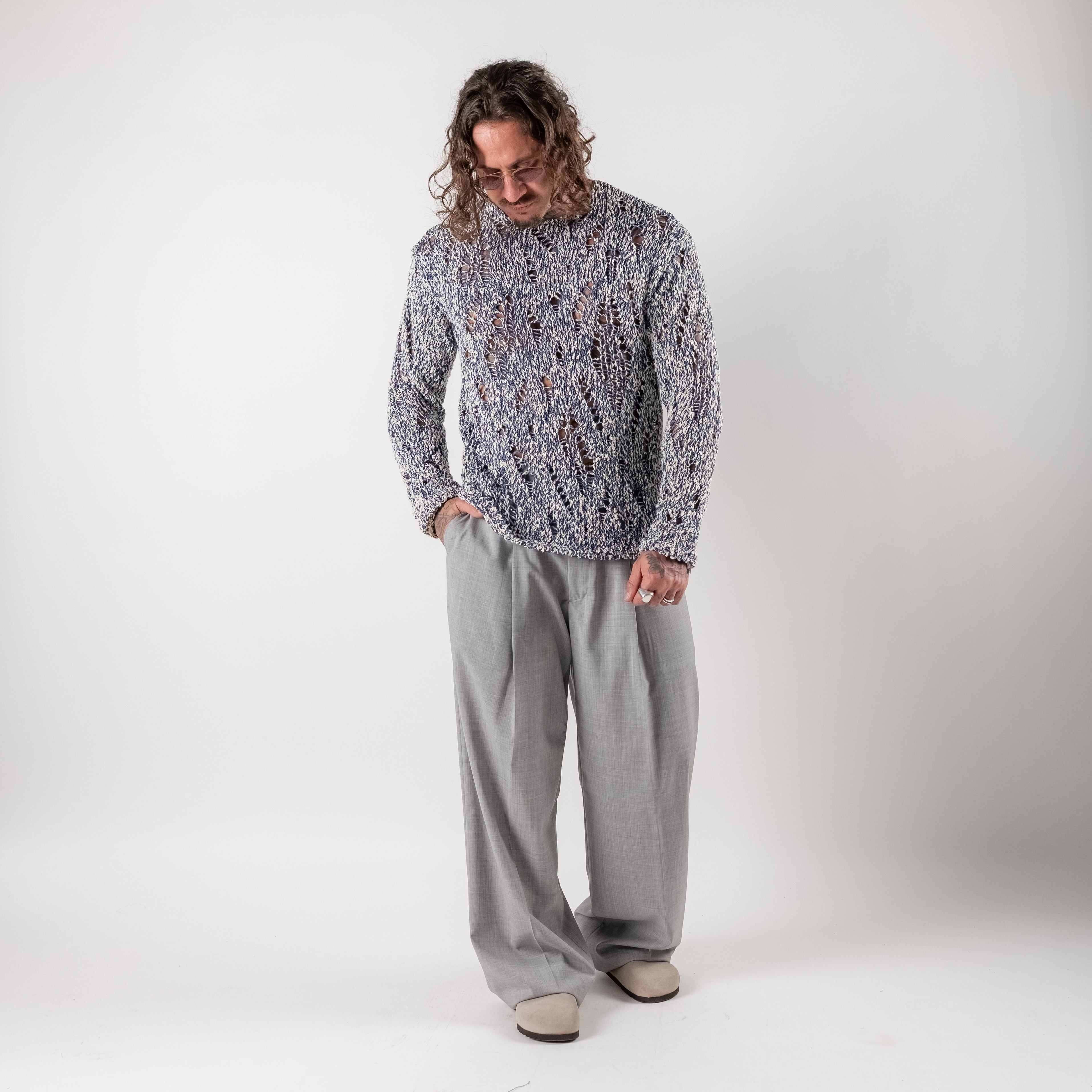 Open knit sweater