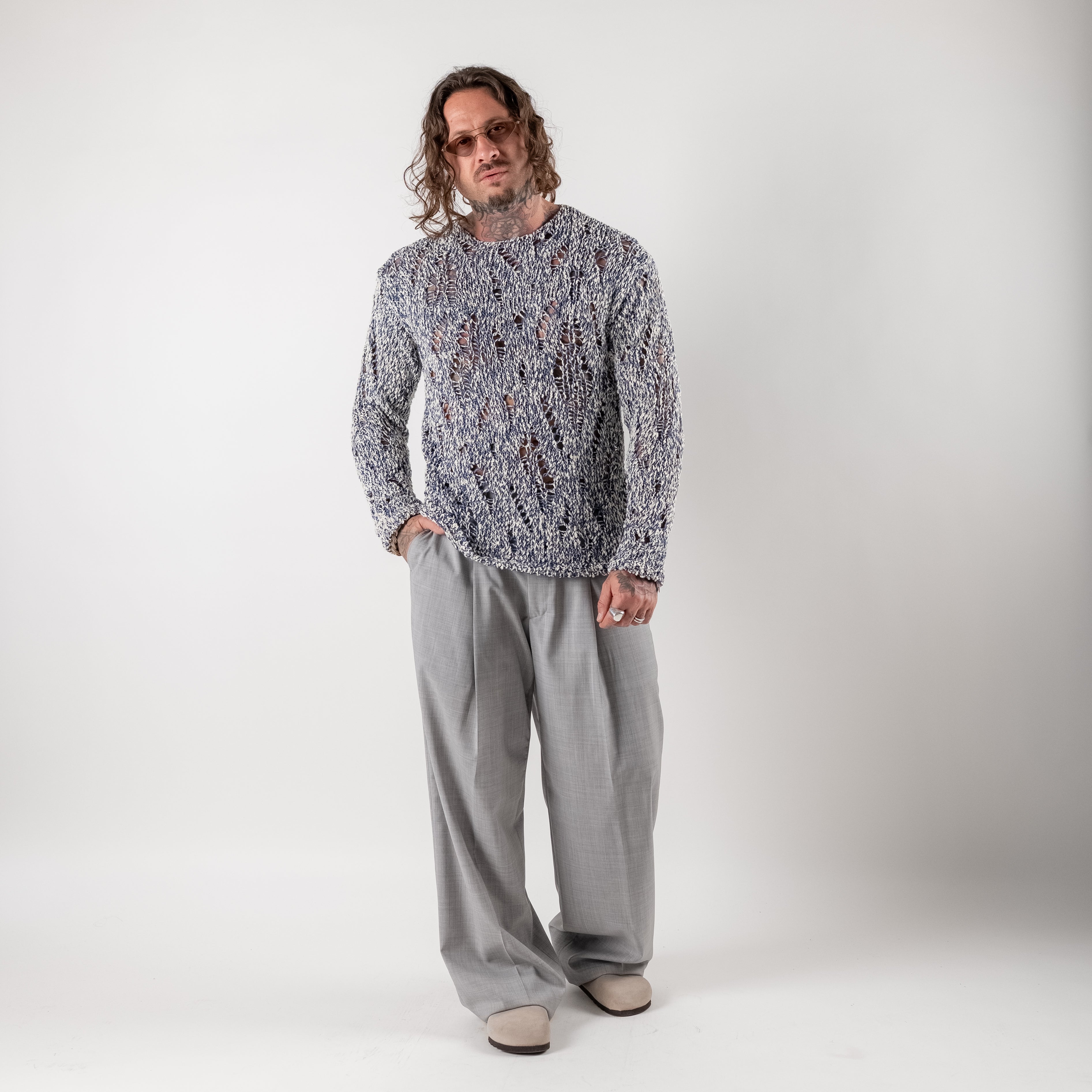 Open knit sweater