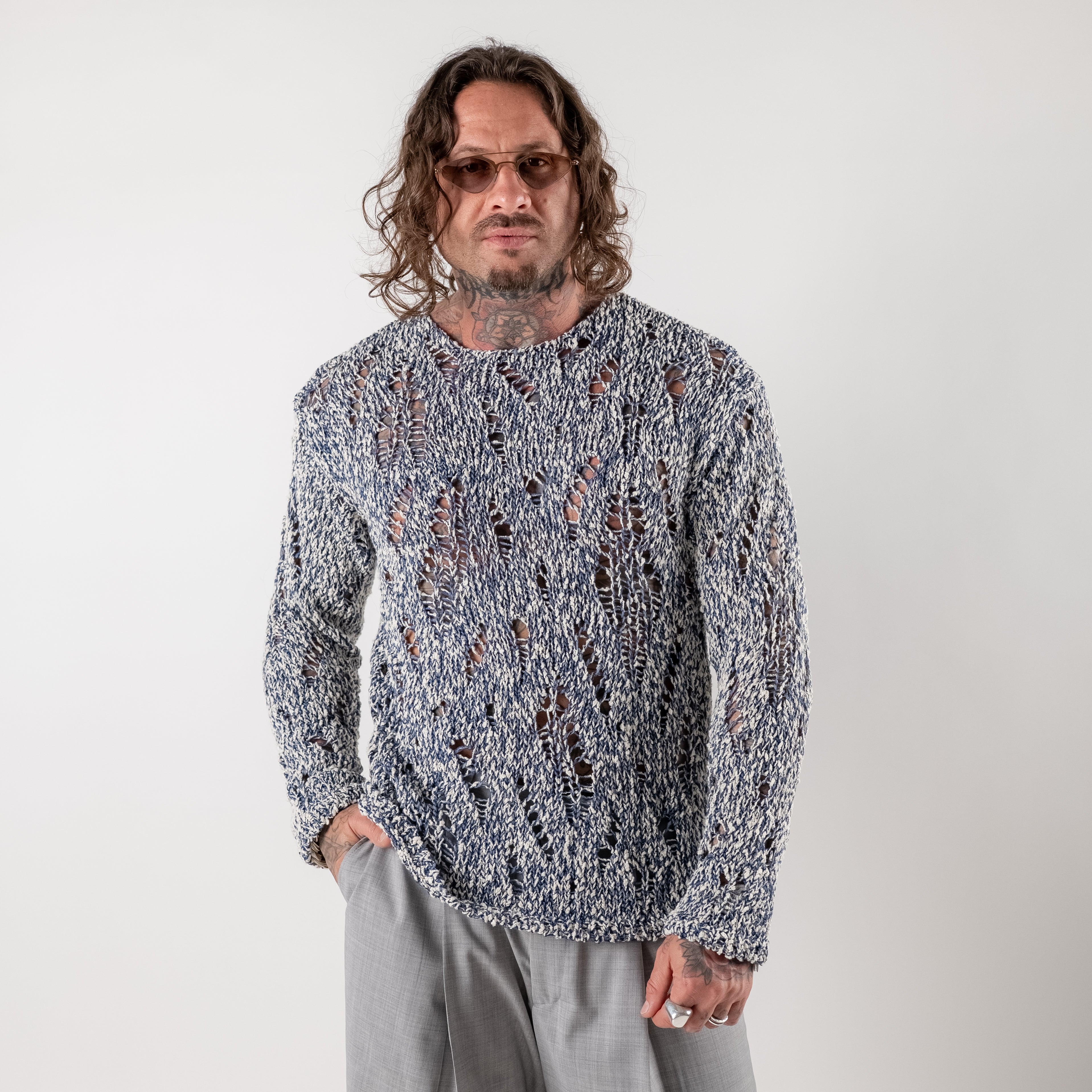 Open knit sweater