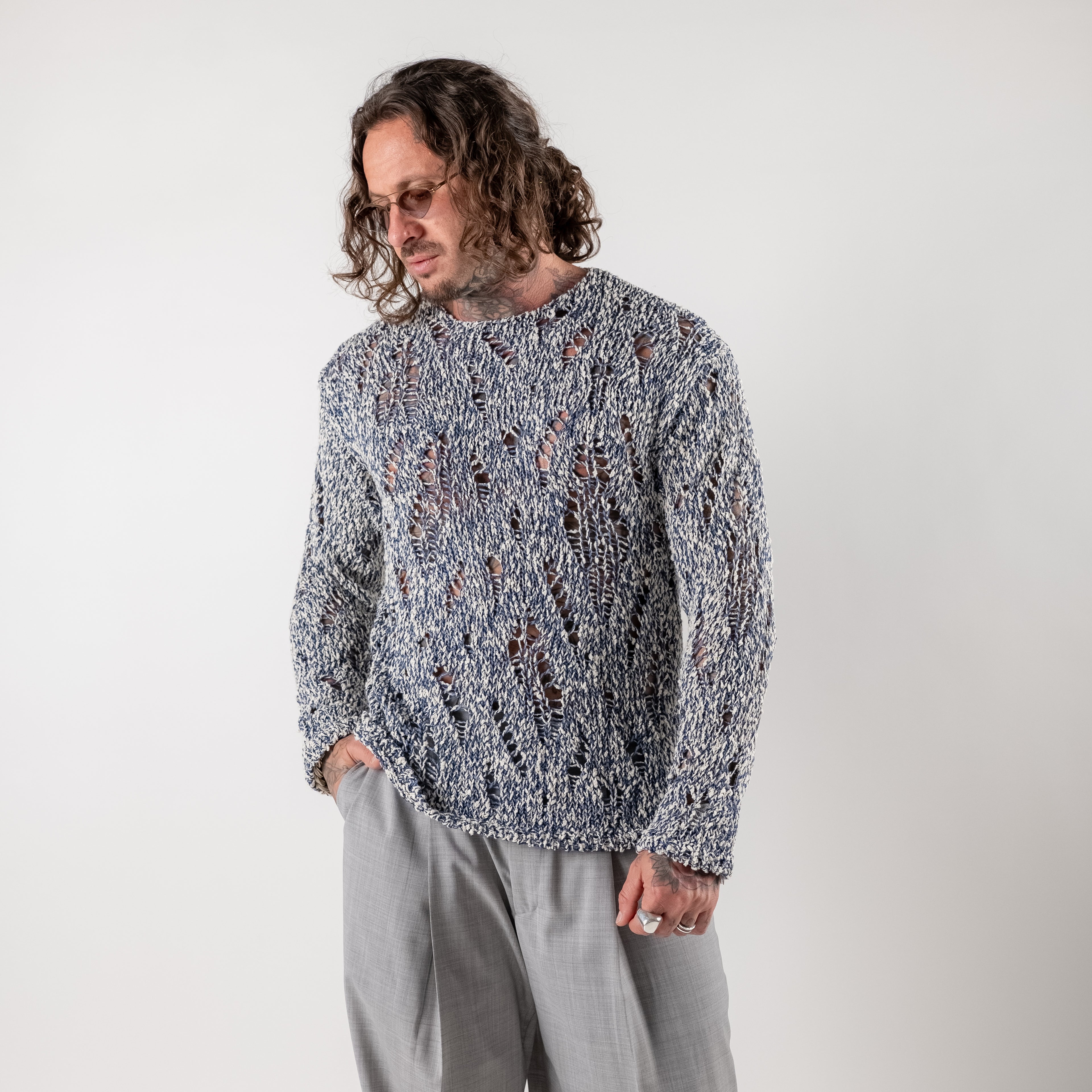 Open knit sweater
